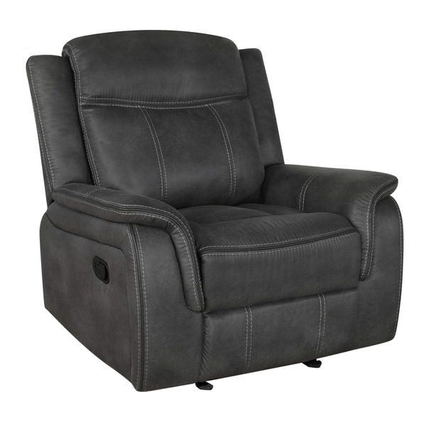 Coaster Furniture Lawrence 603506 Upholstered Padded Arm Glider Recliner - Charcoal