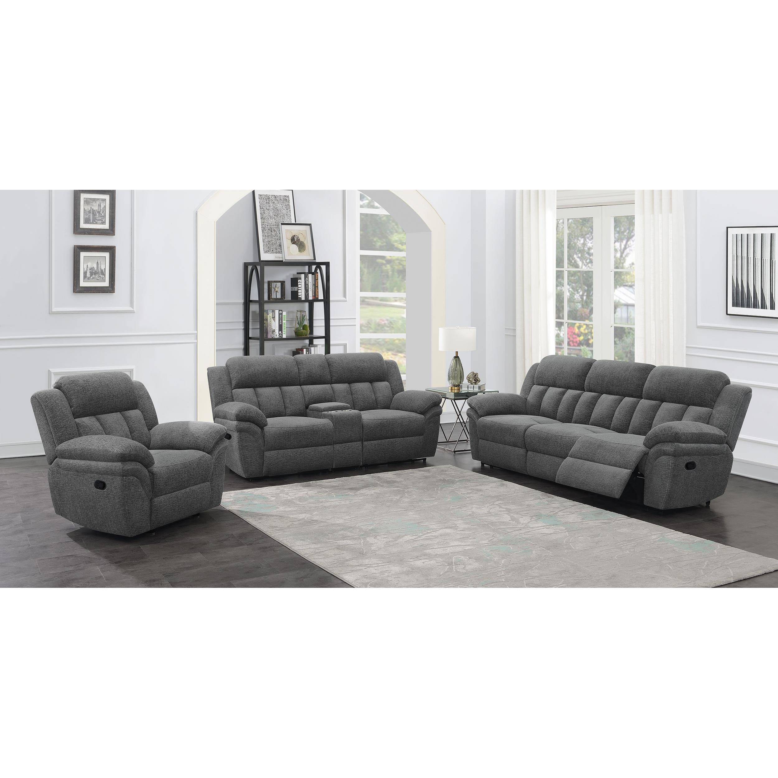  Coaster Furniture Bahrain 609541 Upholstered Motion Sofa - Charcoal IMAGE 12