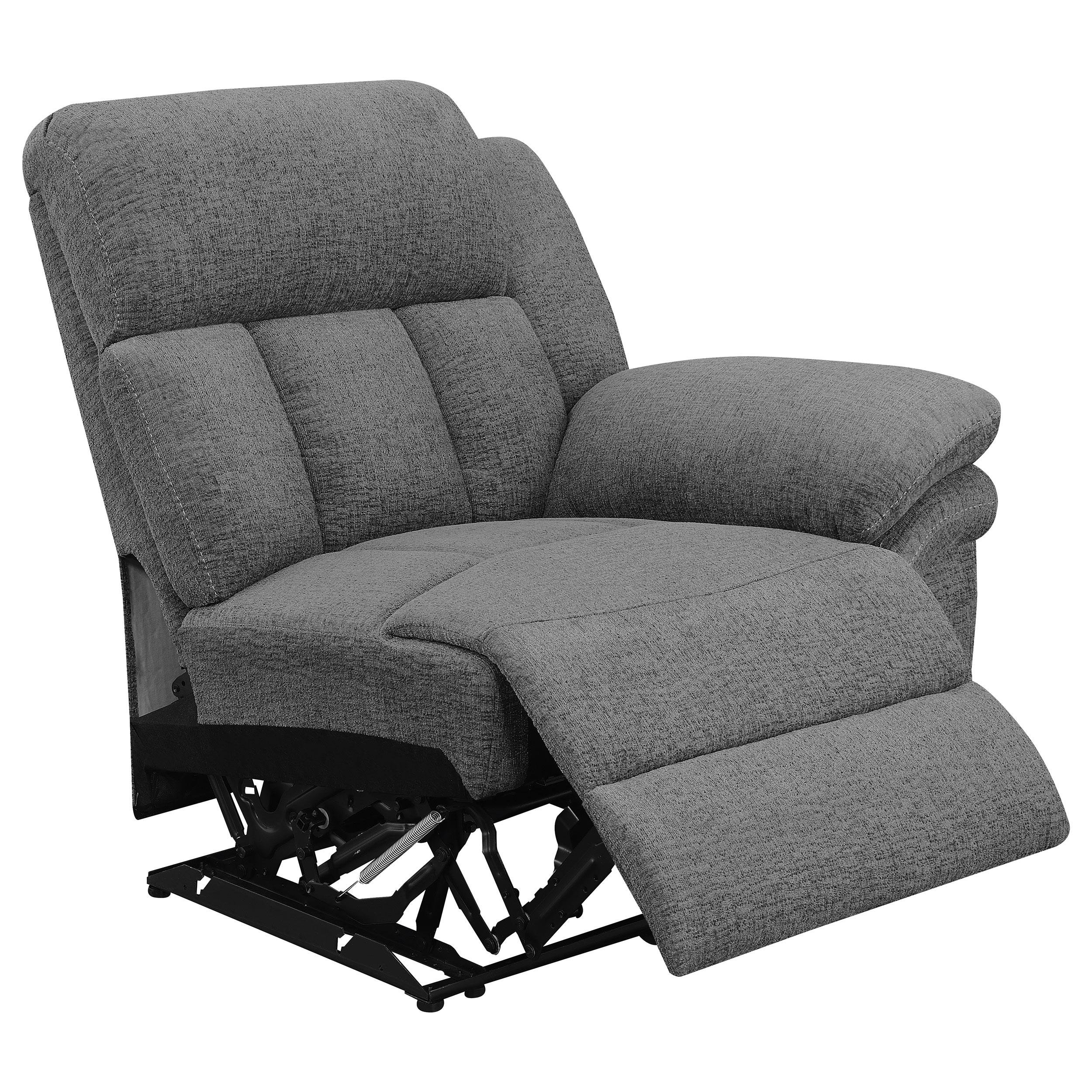  Coaster Furniture Bahrain 609542 Upholstered Motion Loveseat - Charcoal IMAGE 11