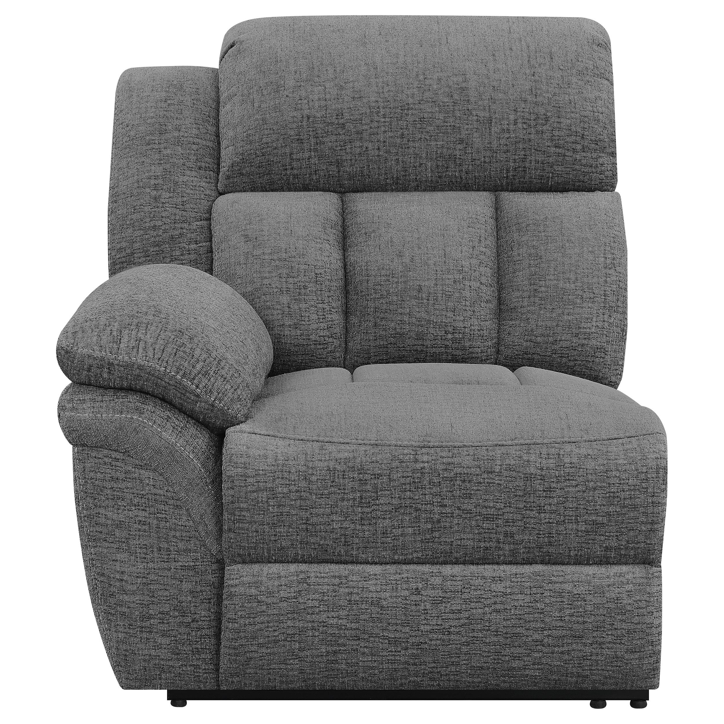  Coaster Furniture Bahrain 609542 Upholstered Motion Loveseat - Charcoal IMAGE 5