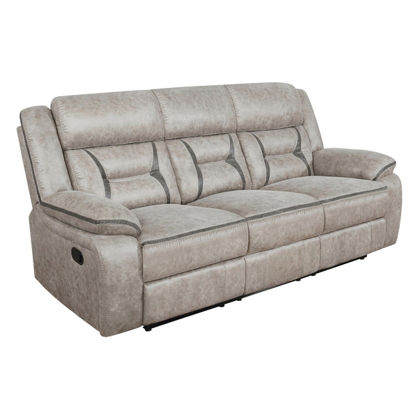 Coaster Furniture Greer 651351 Upholstered Motion Reclining Sofa - Taupe
