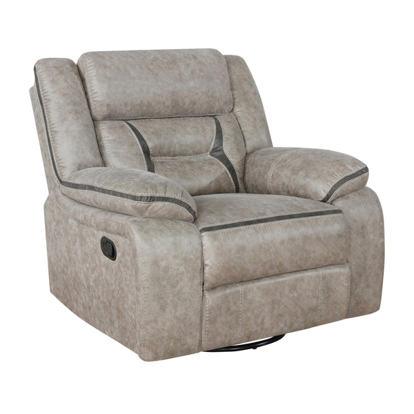 Coaster Furniture Greer 651353 Upholstered Swivel Glider Recliner Chair - Taupe