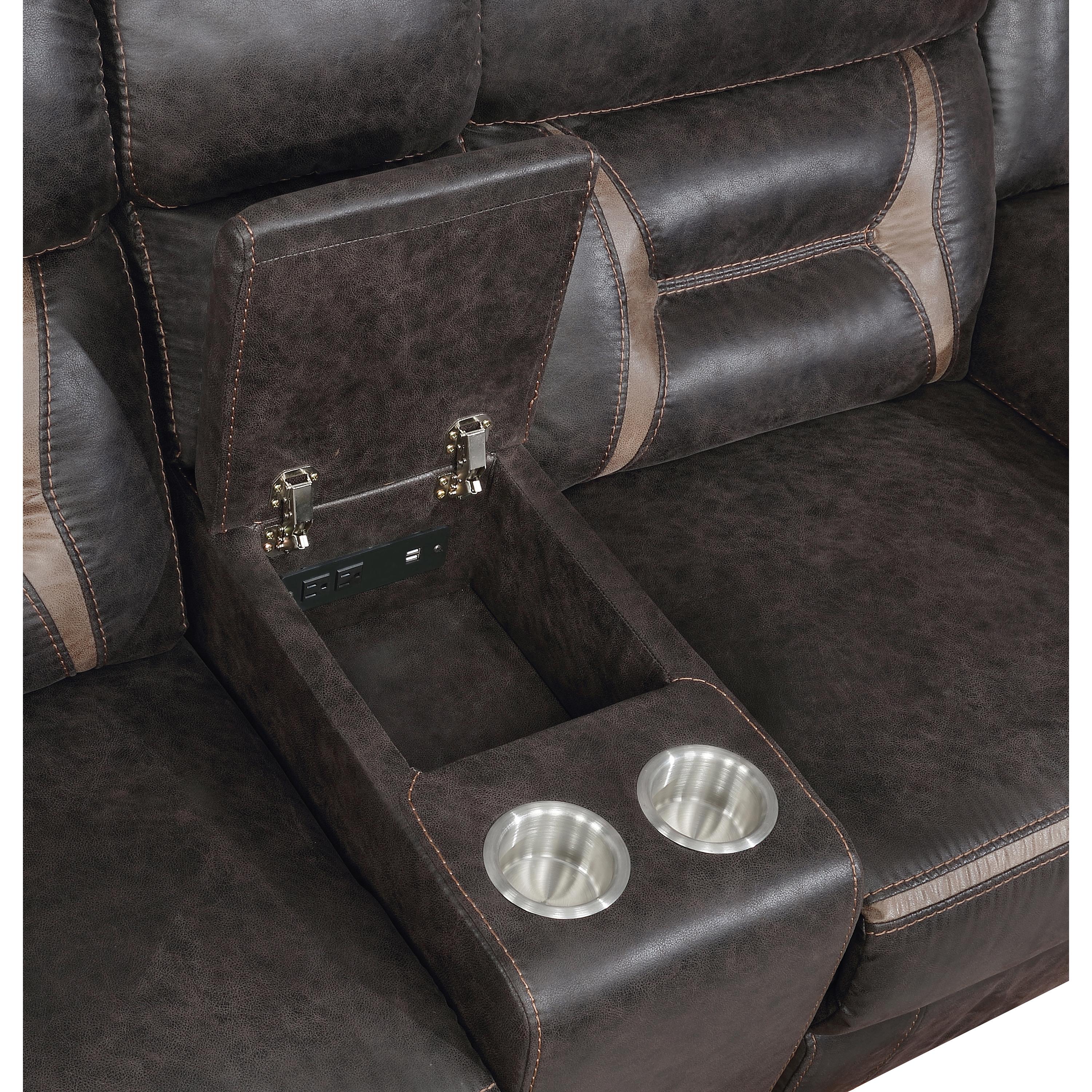  Coaster Furniture Greer 651355 Upholstered Motion Reclining Loveseat - Brown IMAGE 7