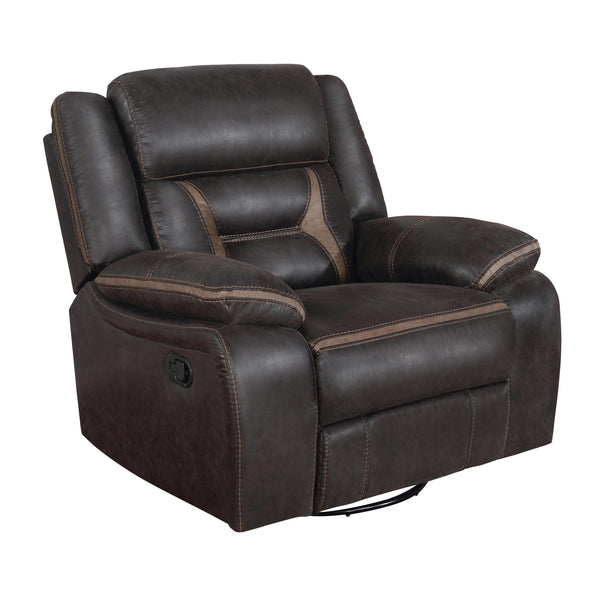 Coaster Furniture Greer 651356 Upholstered Swivel Glider Recliner Chair - Brown