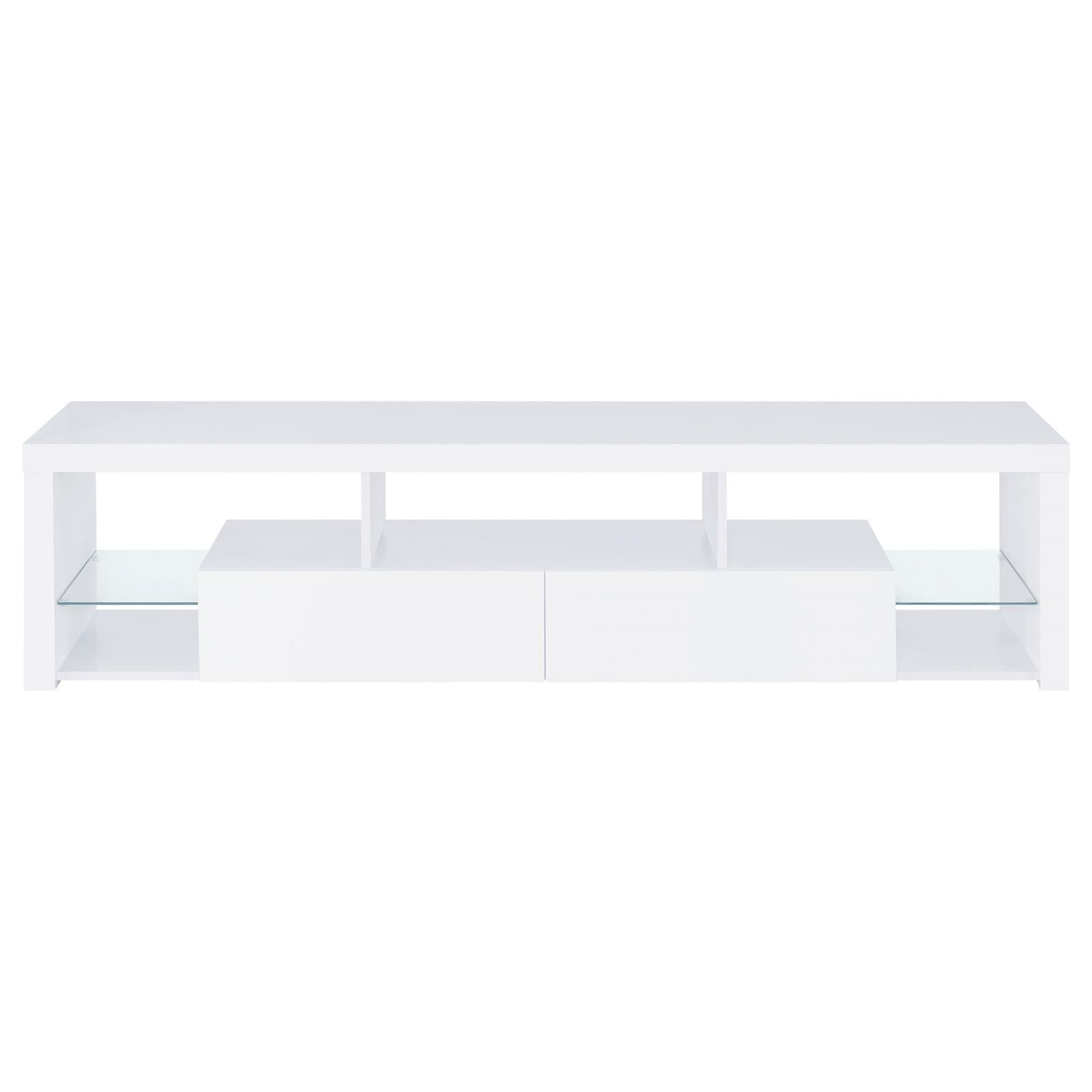  Coaster Furniture Jude 704251 2-Drawer Engineered Wood 71" TV Stand - High Gloss White IMAGE 4