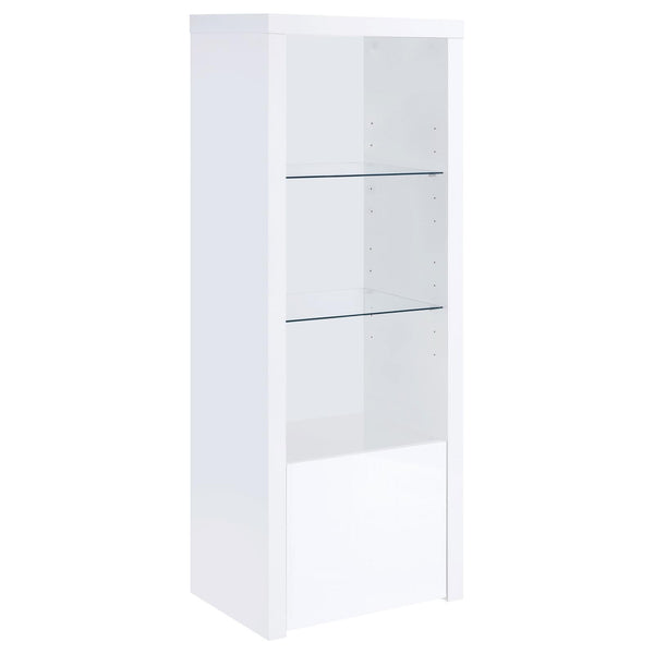 Coaster Furniture Jude 704254 3-shelf Engineered Wood Media Tower - High Gloss White