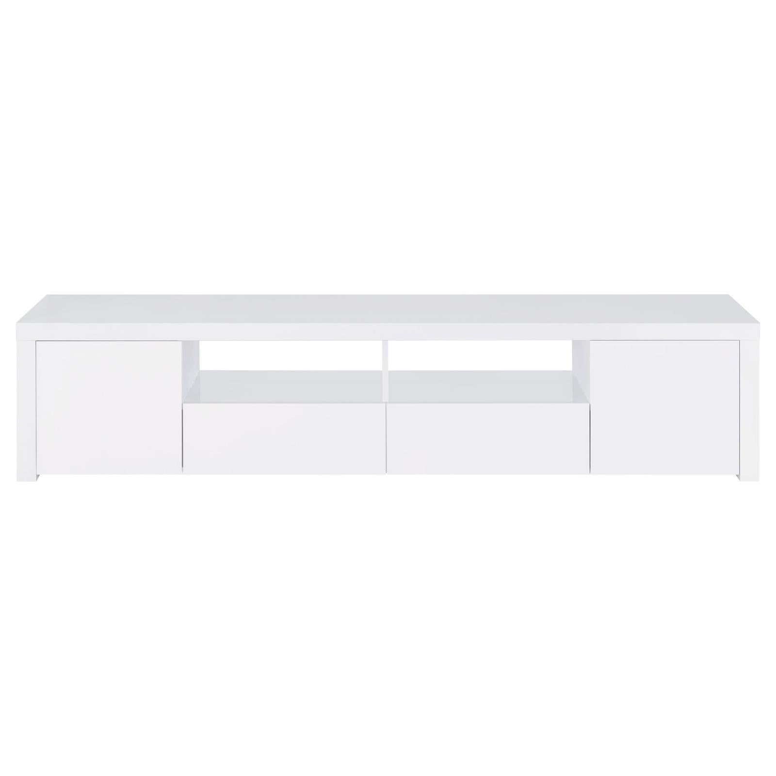  Coaster Furniture Jude 704262 2-door Engineered Wood 79" TV Stand - High Gloss White IMAGE 4