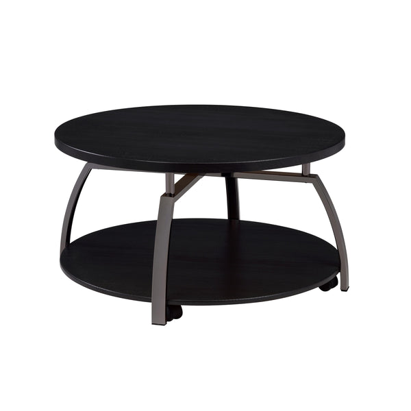 Coaster Furniture Dacre 722208 Round Engineered Wood Top Coffee Table - Dark Charcoal