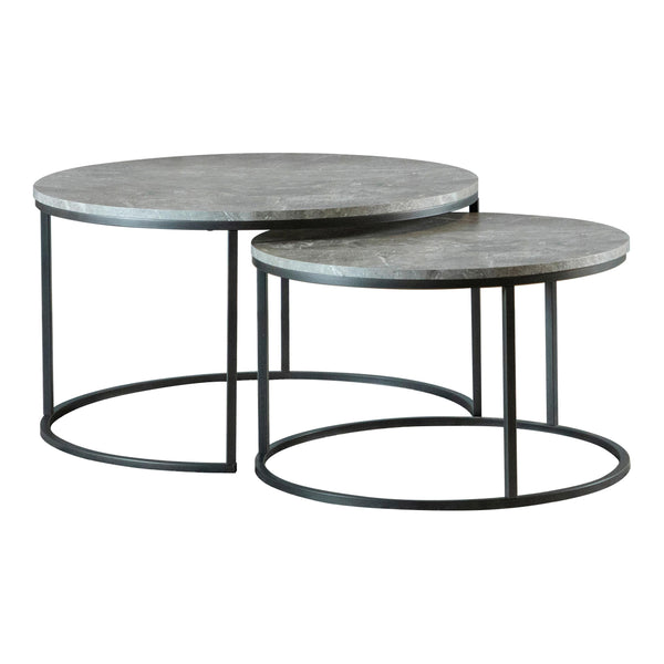 Coaster Furniture Lainey 736028 2-piece Round Faux Marble Nesting Coffee Table - Grey