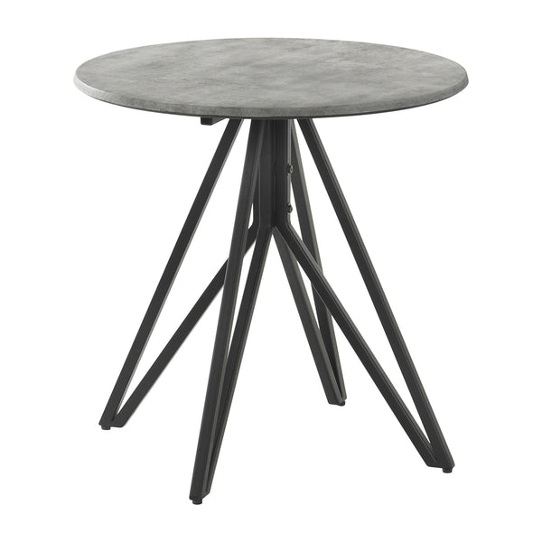 Coaster Furniture Hadi 736177 Round SmartTop Side End Table - Cement and Gunmetal