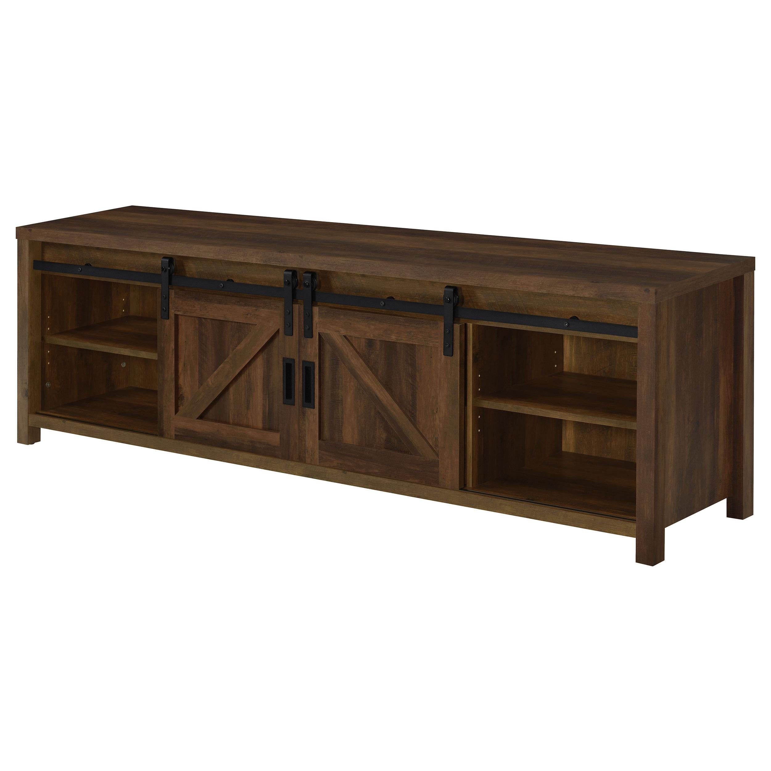  Coaster Furniture Madra 736273 2-door Engineered Wood 79" TV Stand - Dark Pine IMAGE 6