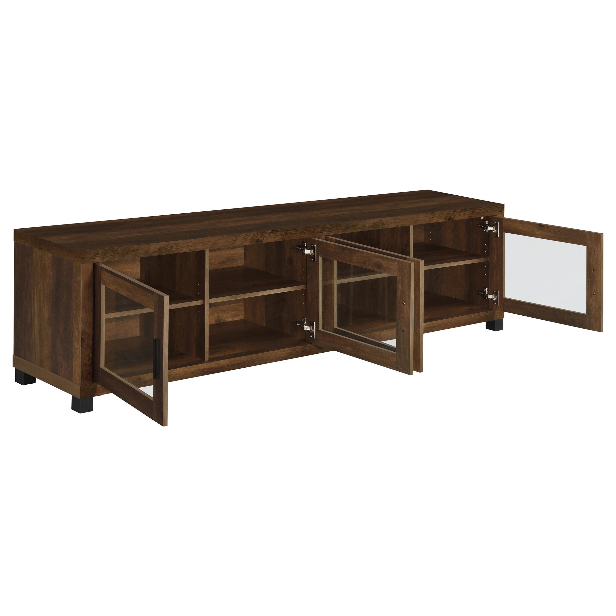  Coaster Furniture Sachin 736293 4-door Engineered Wood 79" TV Stand - Dark Pine IMAGE 2