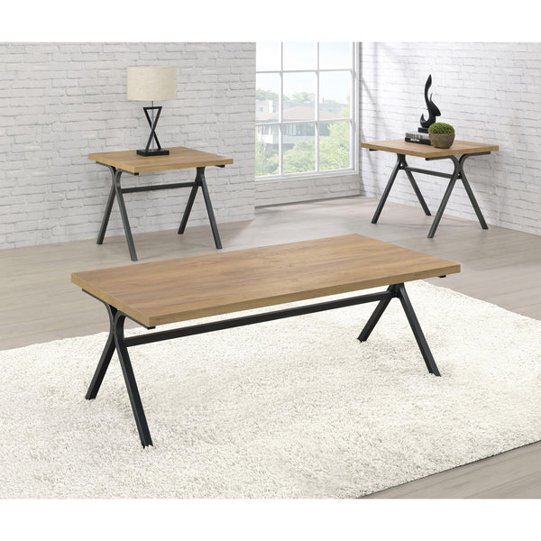 Coaster Furniture Colmar 753424 3-piece Engineered Wood Coffee Table Set - Golden Oak