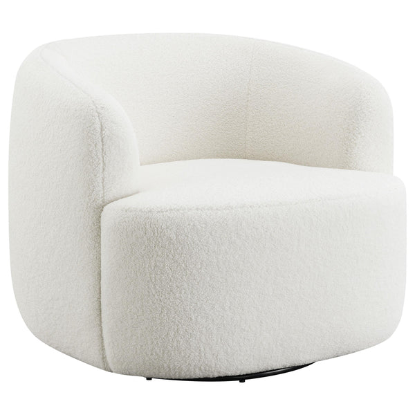 Coaster Furniture Hudson 905726 Faux Sheepskin Upholstered Swivel Chair - Natural