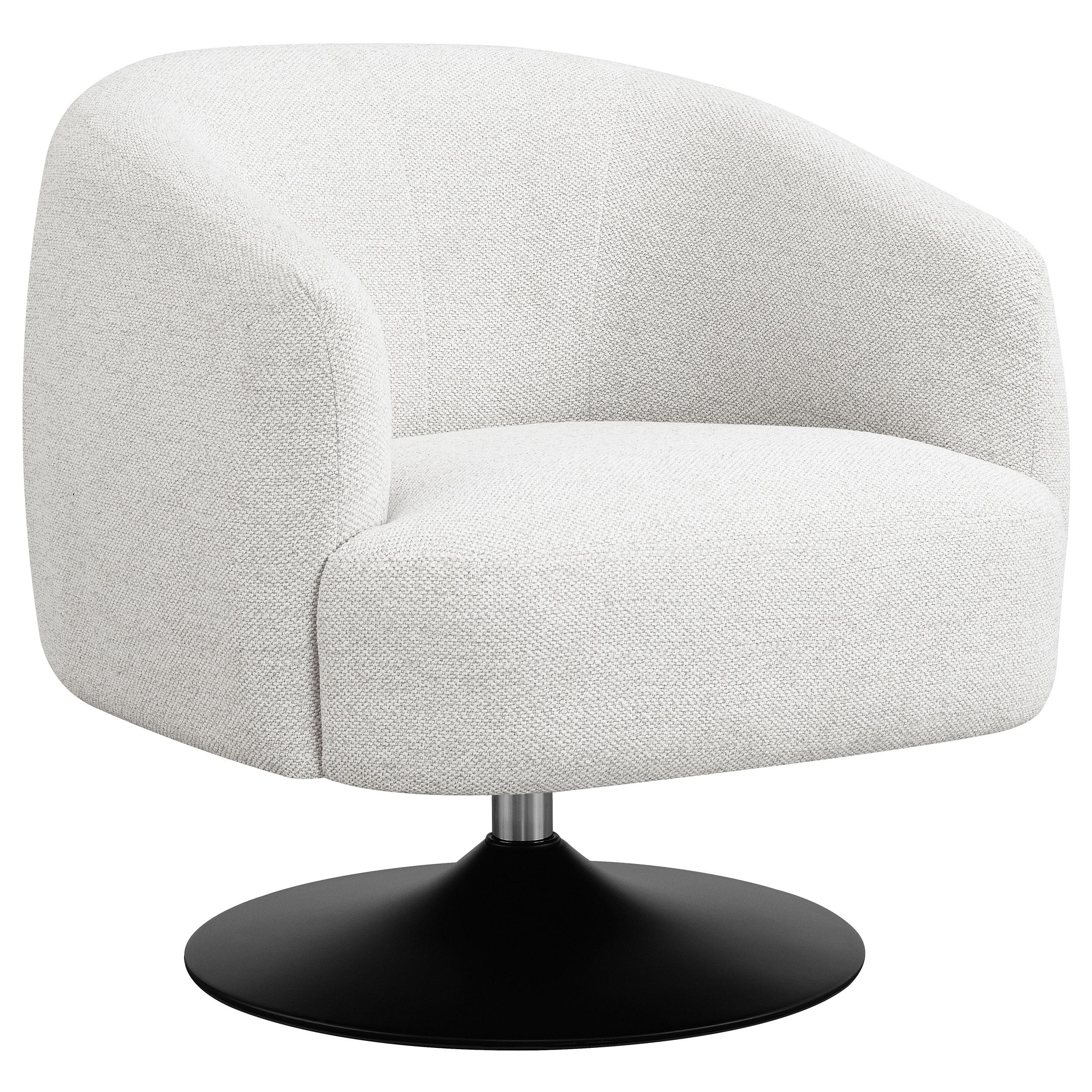  Coaster Furniture Dave 905739 Upholstered Barrel Back Swivel Club Chair - Beige IMAGE 1