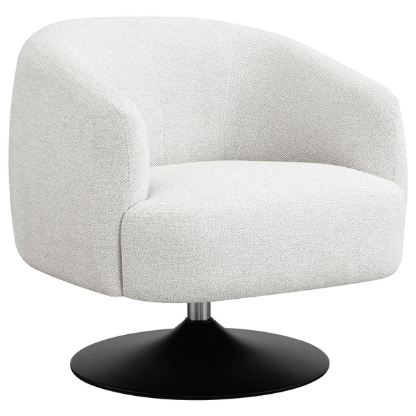 Coaster Furniture Dave 905739 Upholstered Barrel Back Swivel Club Chair - Beige