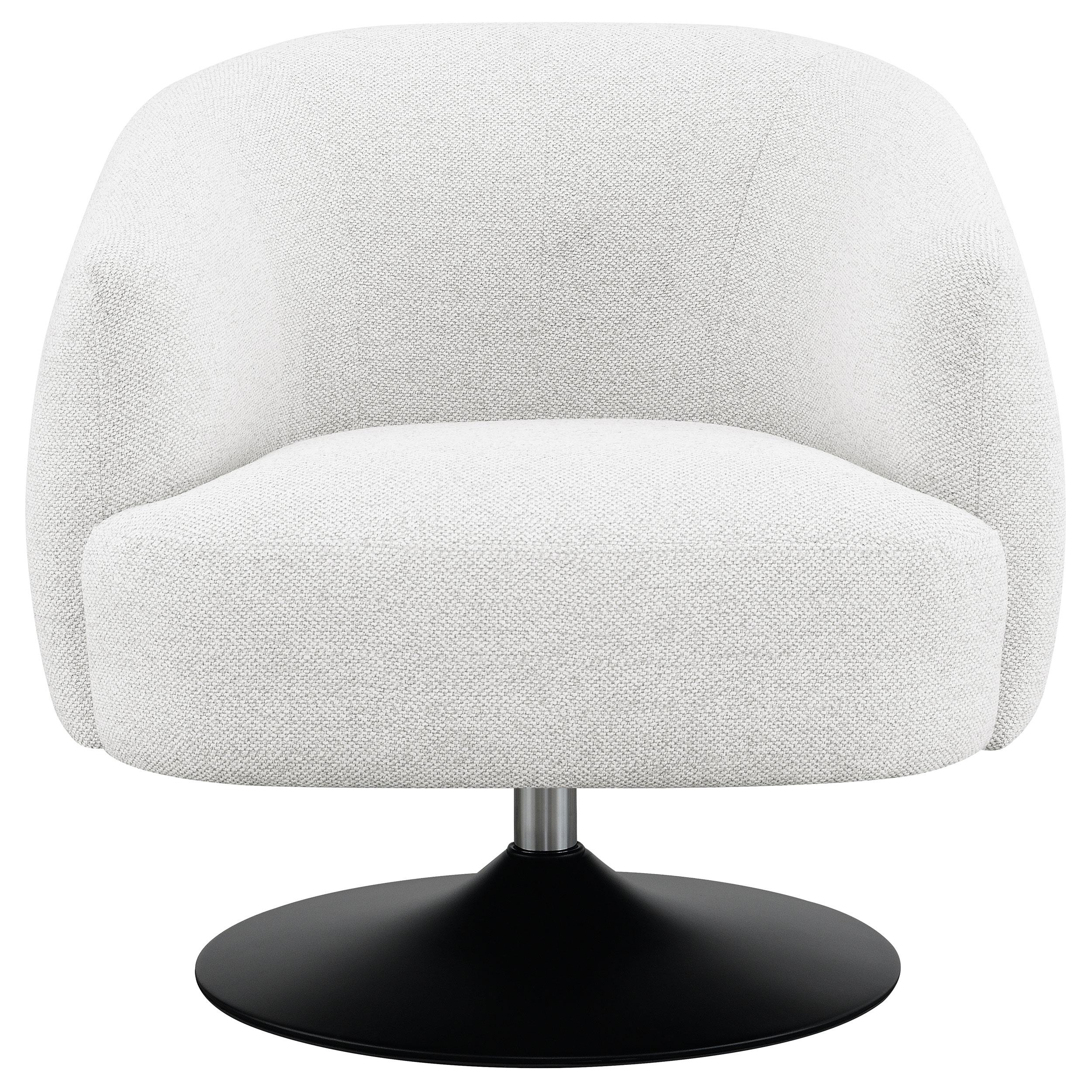  Coaster Furniture Dave 905739 Upholstered Barrel Back Swivel Club Chair - Beige IMAGE 2