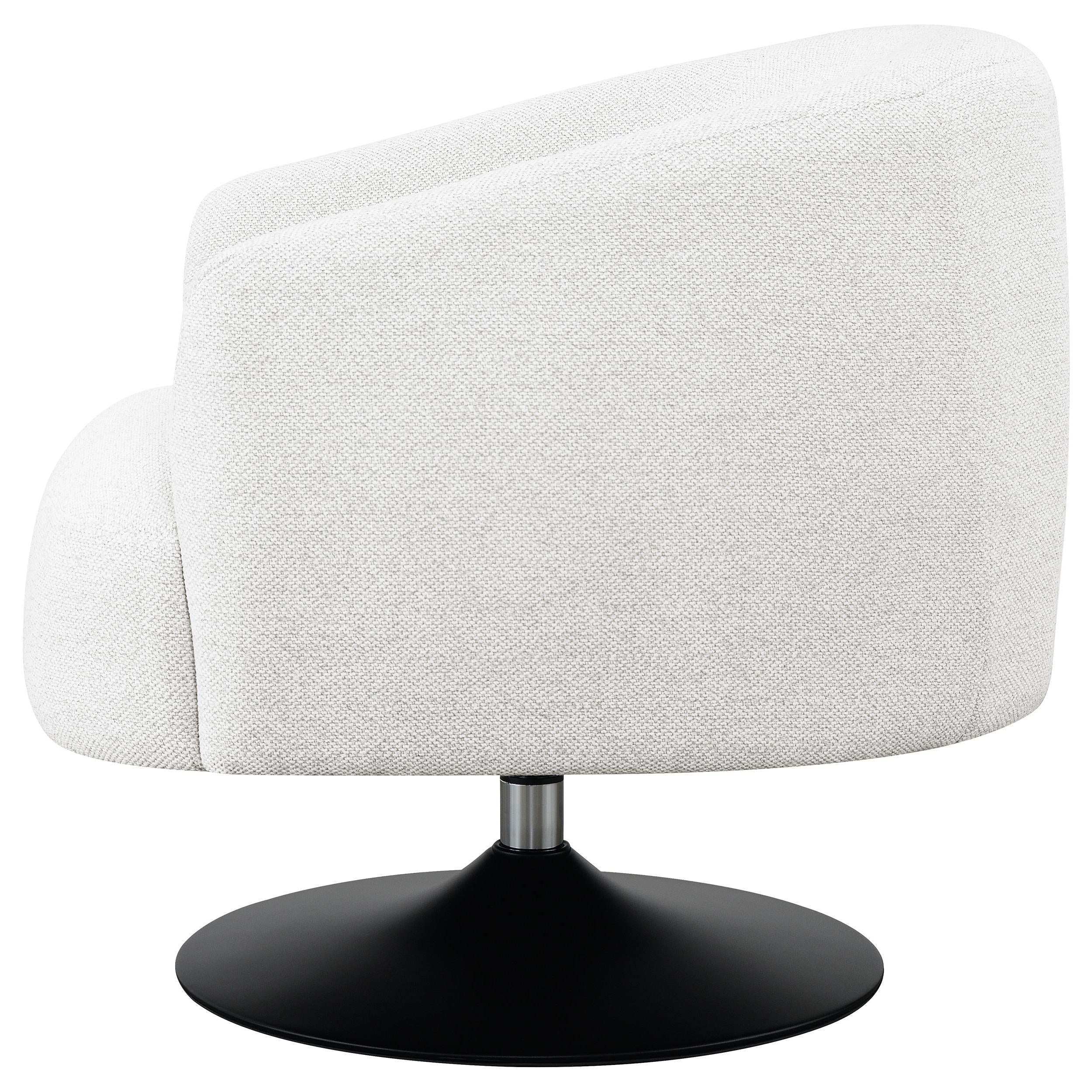 Coaster Furniture Dave 905739 Upholstered Barrel Back Swivel Club Chair - Beige IMAGE 4
