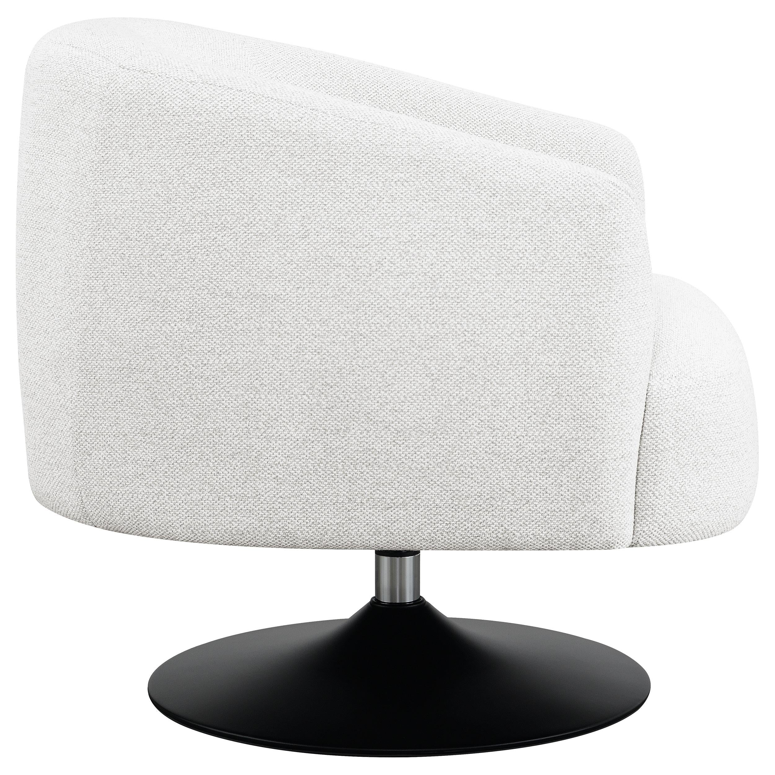  Coaster Furniture Dave 905739 Upholstered Barrel Back Swivel Club Chair - Beige IMAGE 7