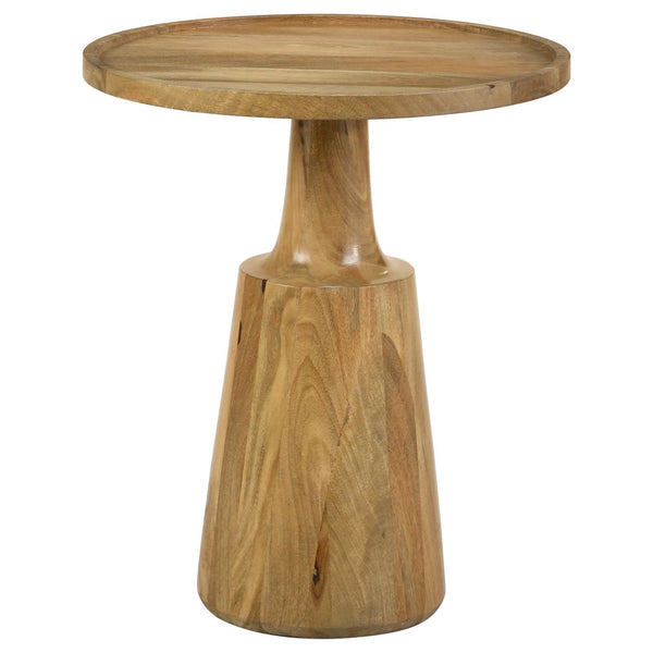 Coaster Furniture Ixia 915105 Round Solid Mango Wood Accent Side Table - Natural