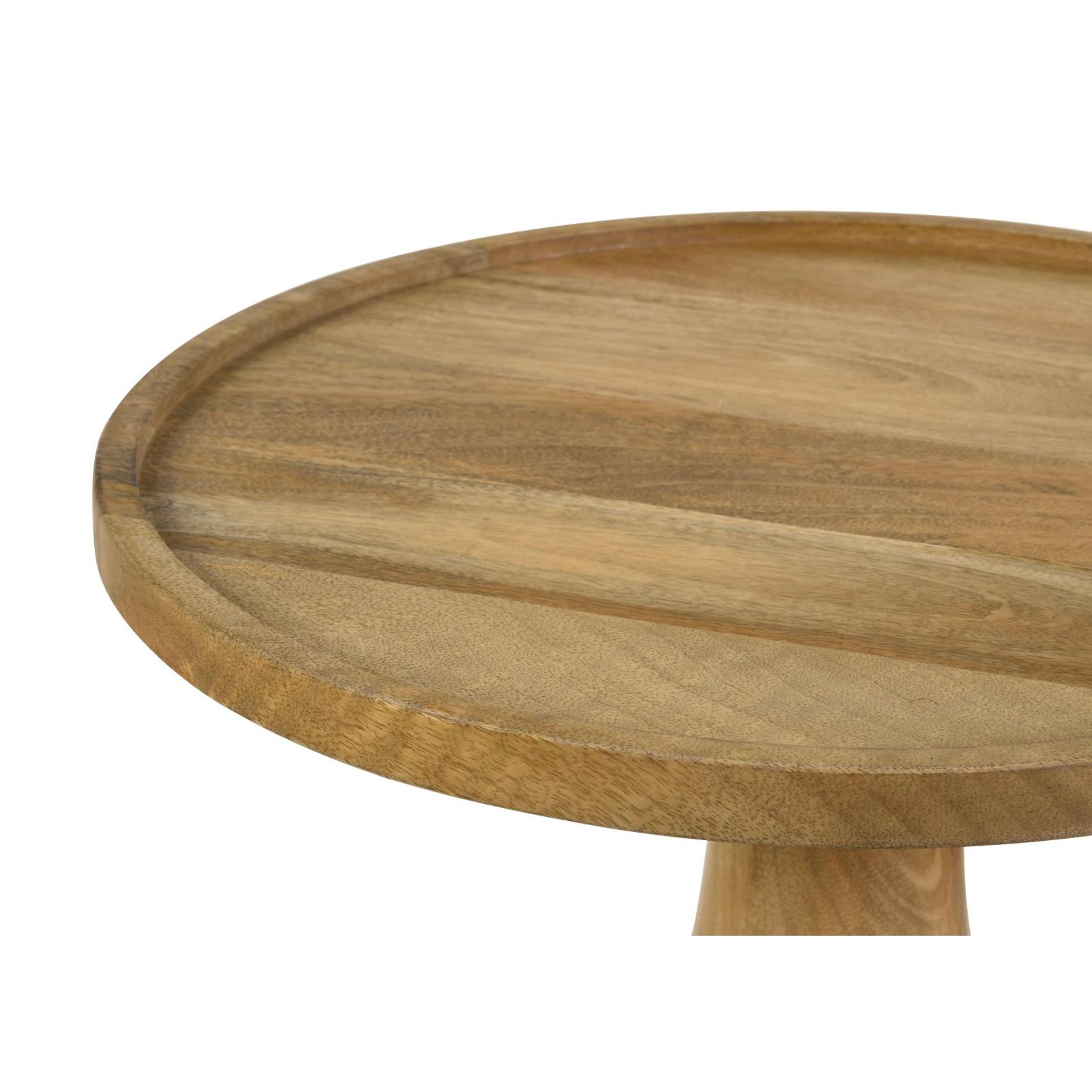  Coaster Furniture Ixia 915105 Round Solid Mango Wood Accent Side Table - Natural IMAGE 4