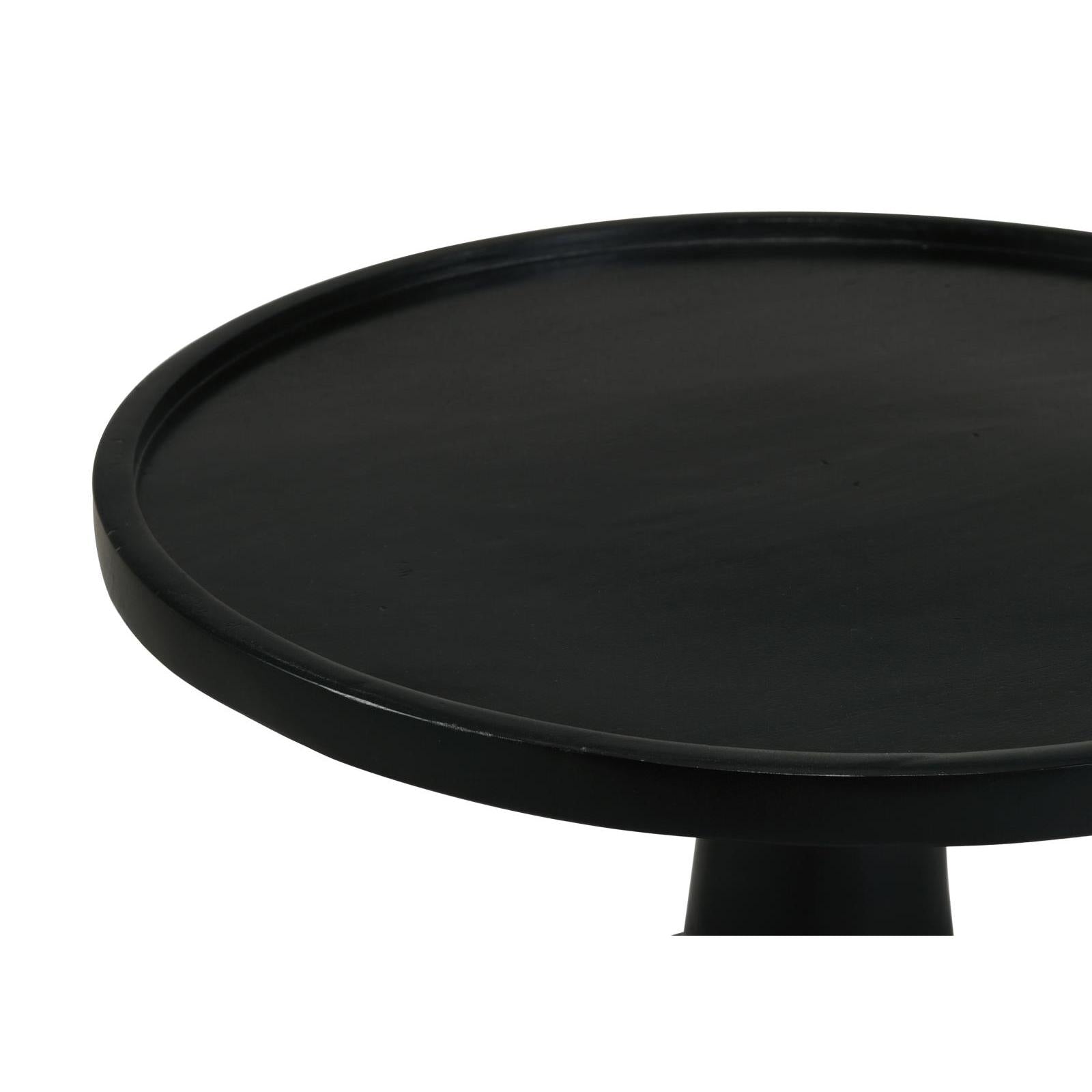  Coaster Furniture Ixia 915109 Round Solid Mango Wood Accent Side Table - Black Stain IMAGE 4