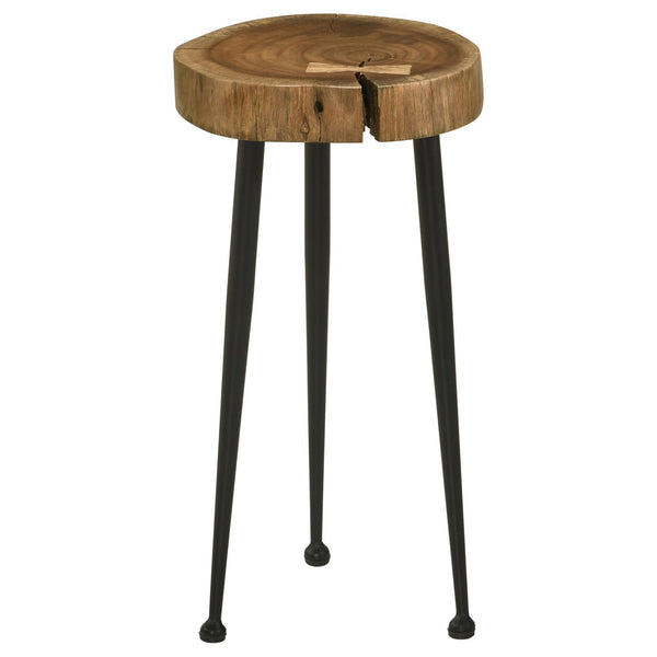 Coaster Furniture Keith 936181 Round Solid Tree Trunk Side Table - Natural and Black