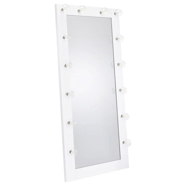Coaster Furniture Zayan 969558 32 x 71 Inch Floor Mirror LED Lighting - White Gloss