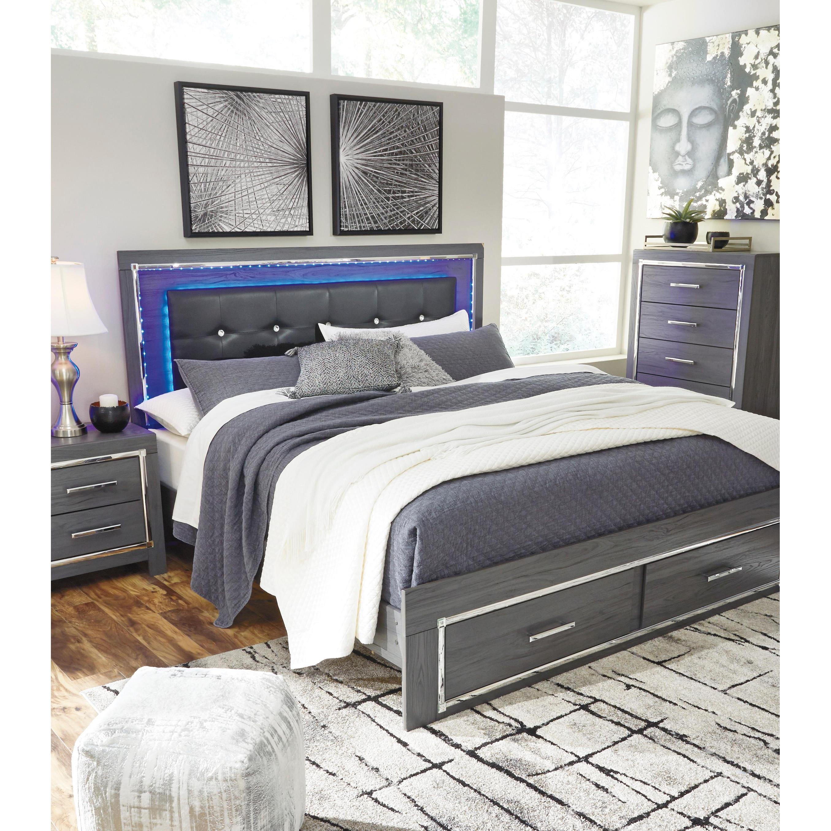  Size_King --  Lodanna B214B13 King Panel Bed with 2 Storage Drawers IMAGE 10