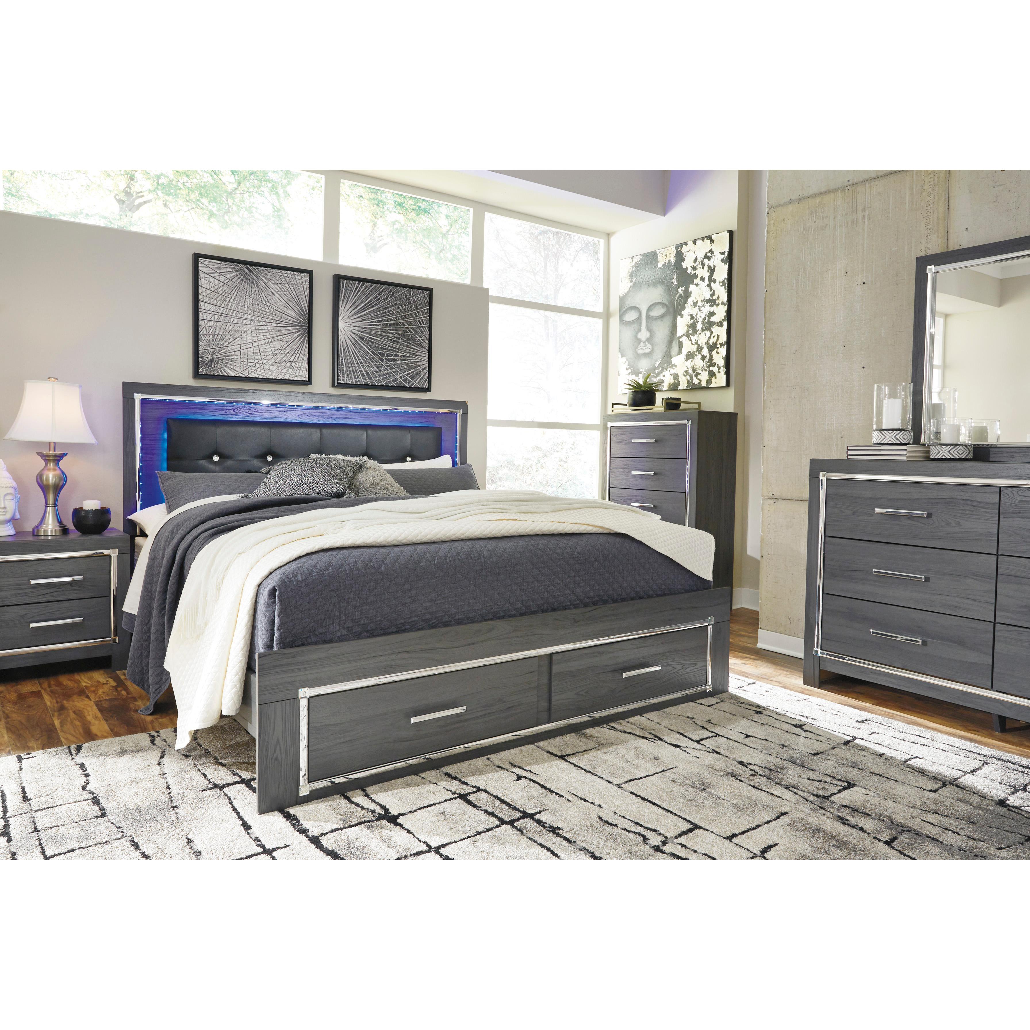  Size_King --  Lodanna B214B13 King Panel Bed with 2 Storage Drawers IMAGE 11