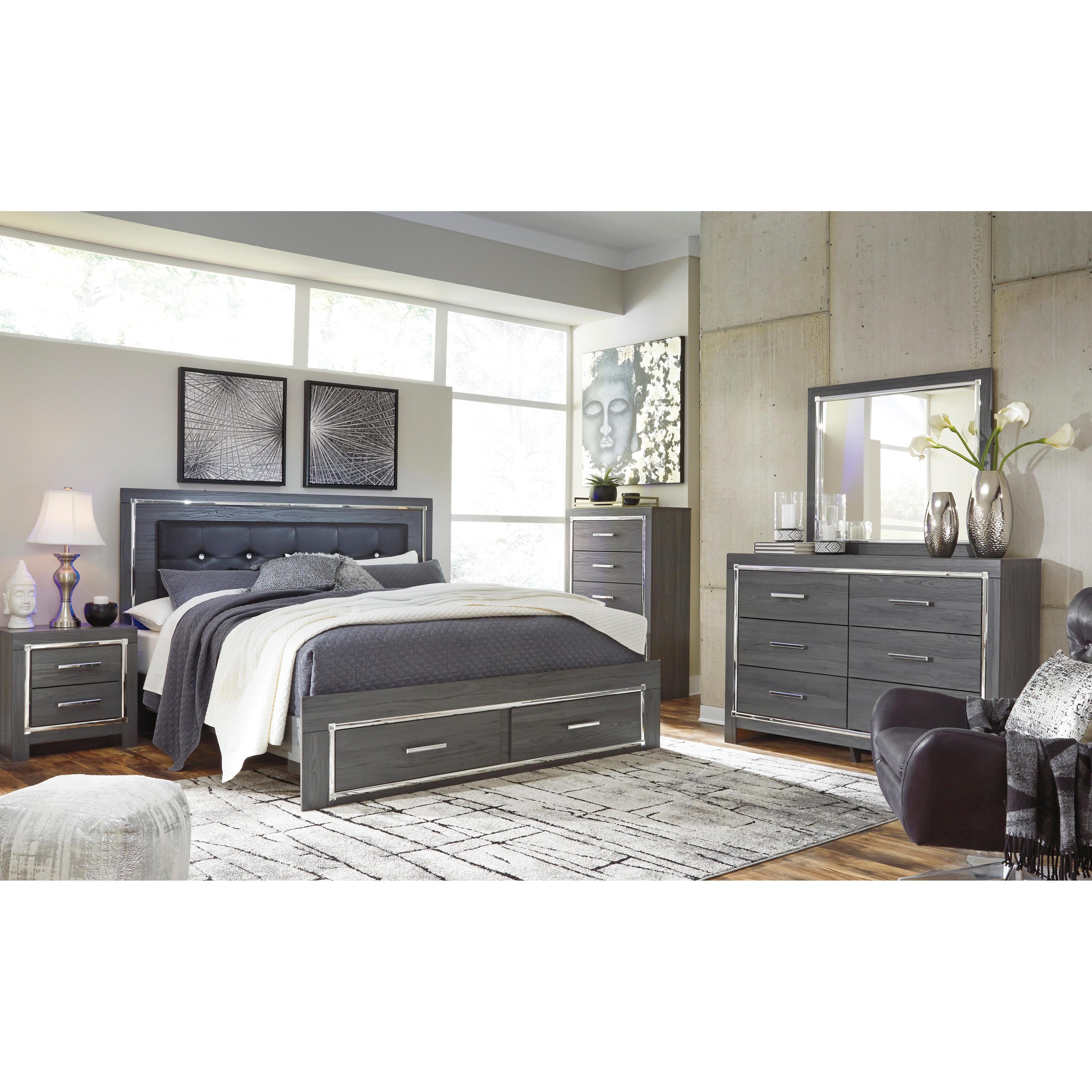  Size_King --  Lodanna B214B13 King Panel Bed with 2 Storage Drawers IMAGE 12