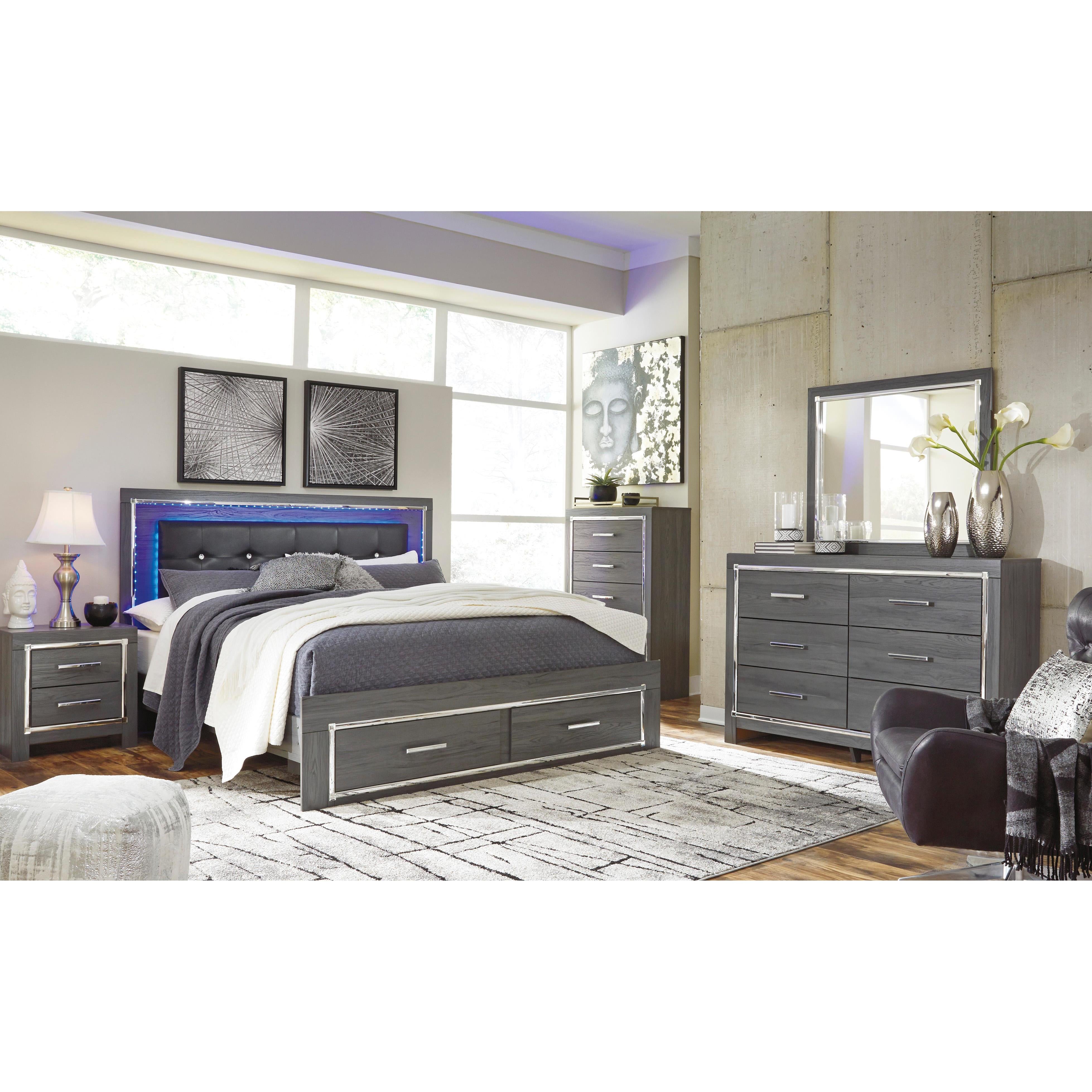  Size_King --  Lodanna B214B13 King Panel Bed with 2 Storage Drawers IMAGE 13