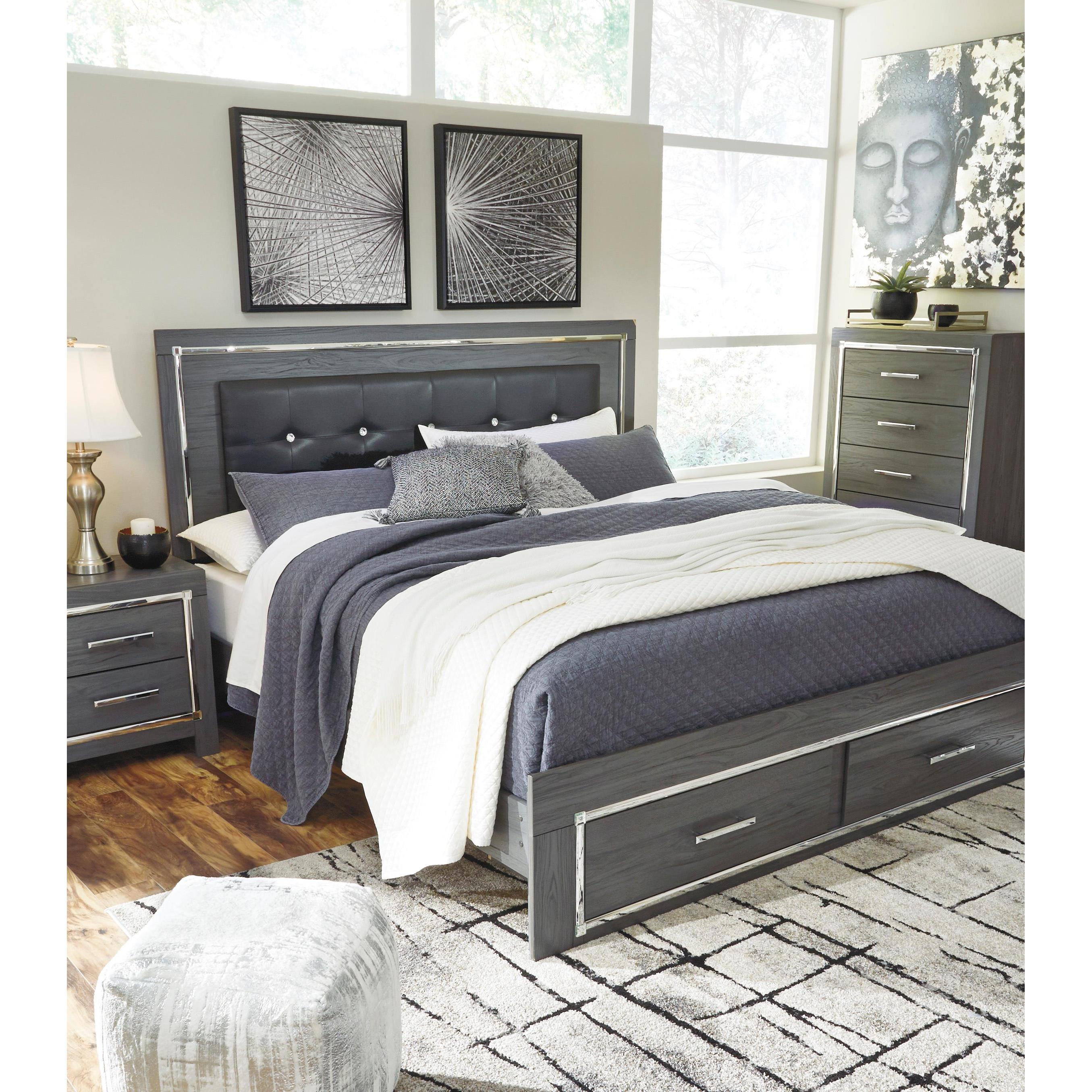  Size_King --  Lodanna B214B13 King Panel Bed with 2 Storage Drawers IMAGE 9