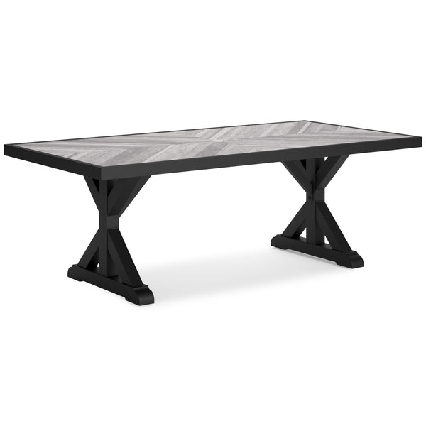 Signature Design by Ashley Beachcroft P792-625 Rectangular Dining Table with Umbrella Option
