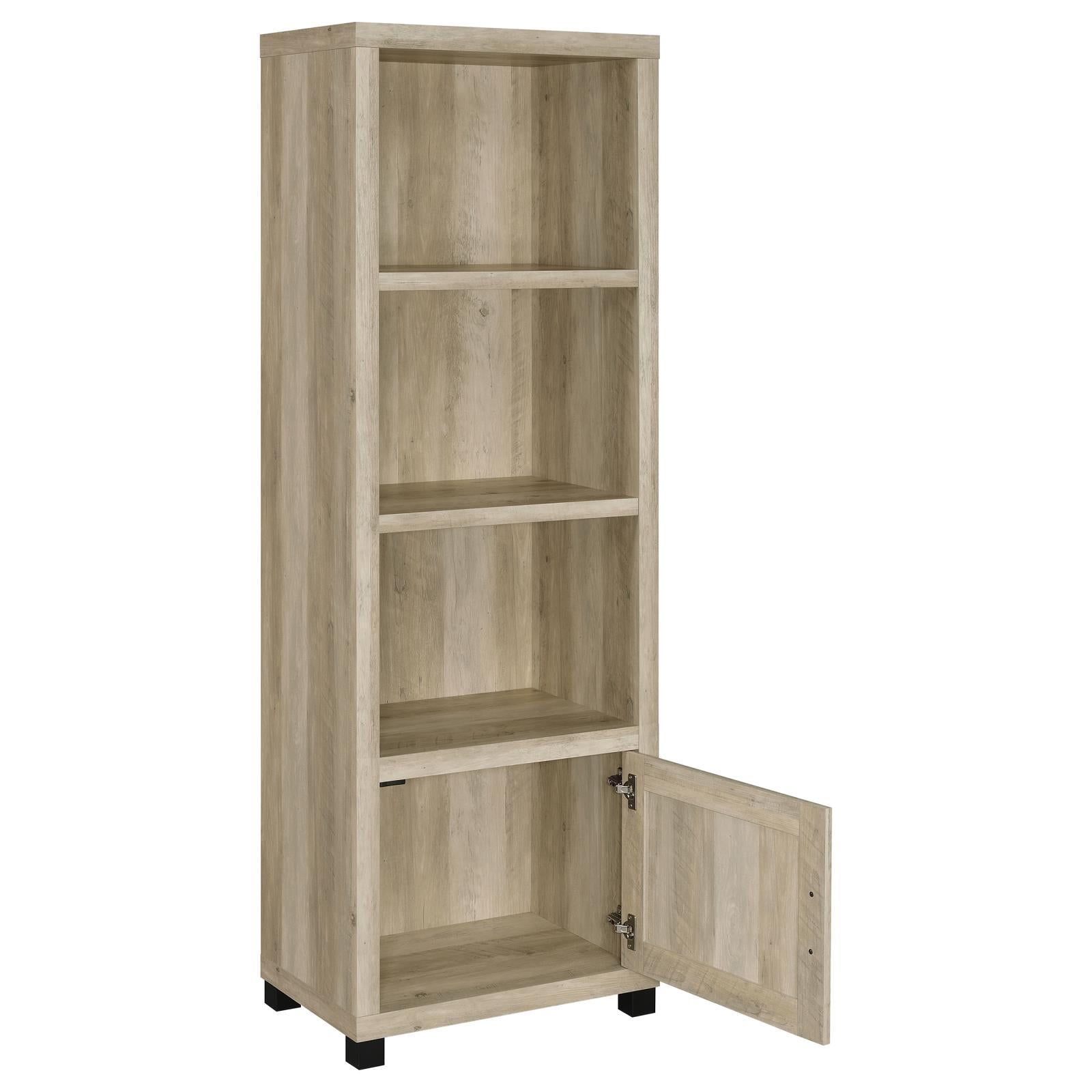  Coaster Furniture Sachin 707746 3-shelf Engineered Wood Media Tower - Distressed Pine IMAGE 3