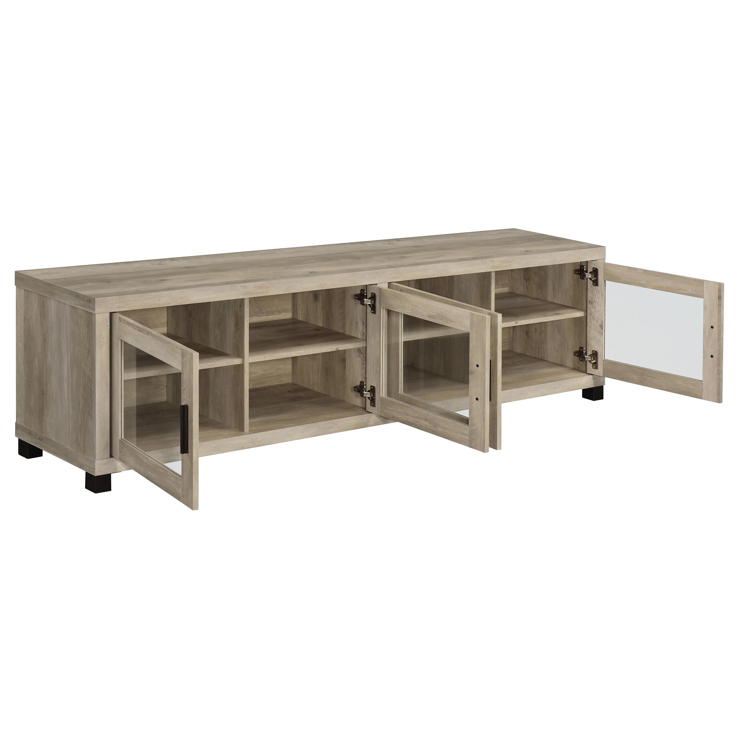  Coaster Furniture Sachin 736283-SET 3-piece Entertainment Center with 79" TV Stand - Antique Pine IMAGE 10