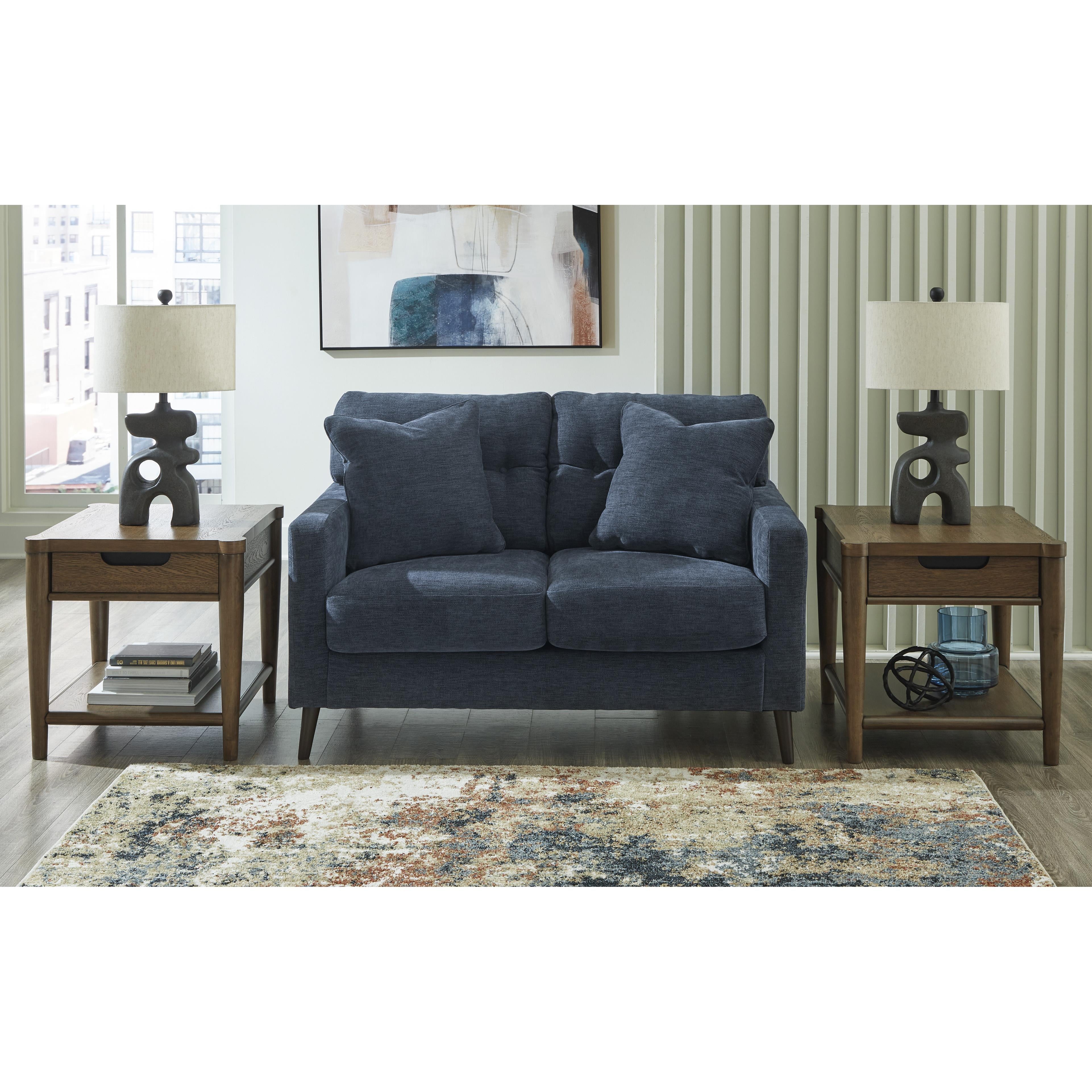  Manufacturer Color_Navy --  Signature Design by Ashley Bixler Stationary Fabric Loveseat IMAGE 5