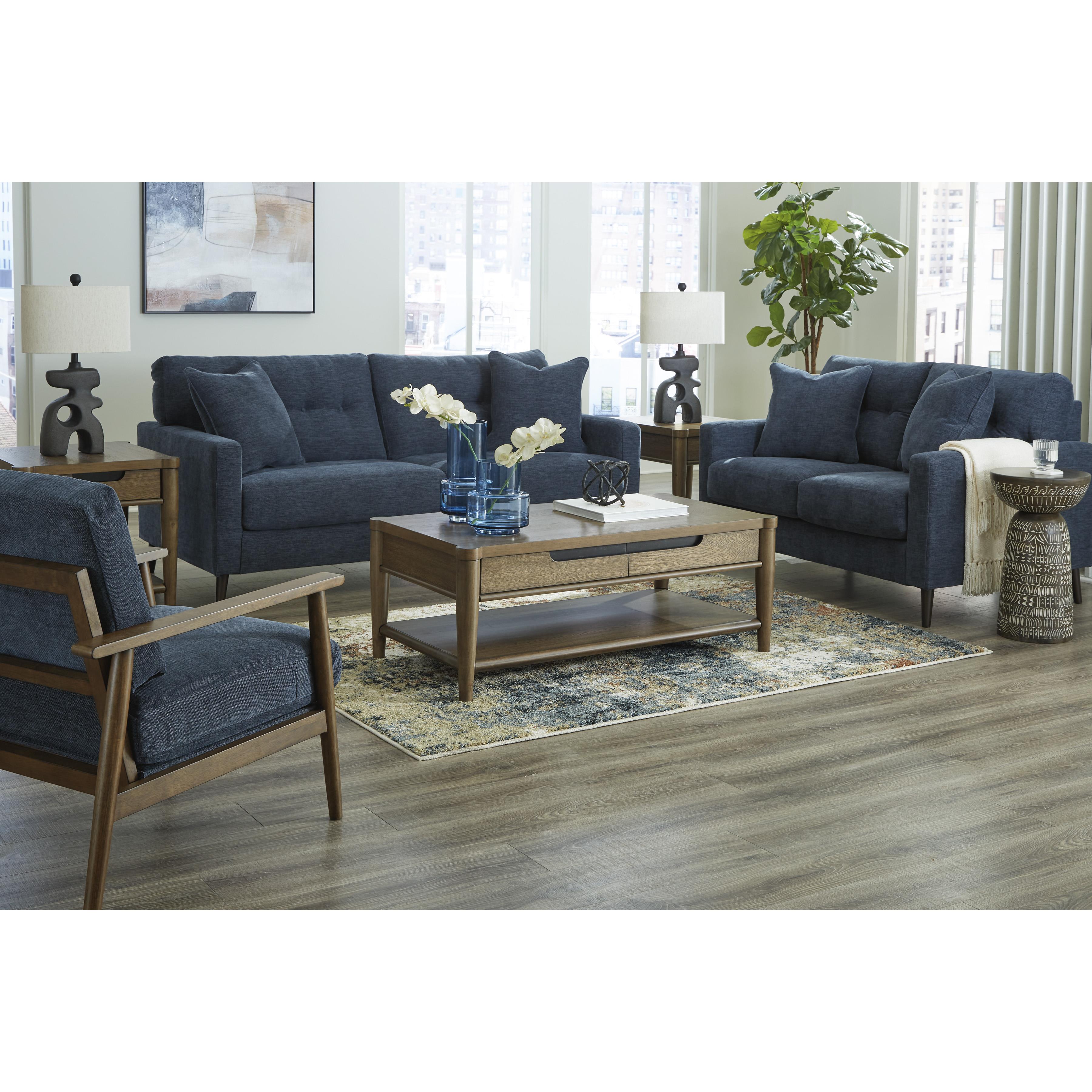  Manufacturer Color_Navy --  Signature Design by Ashley Bixler Stationary Fabric Loveseat IMAGE 8