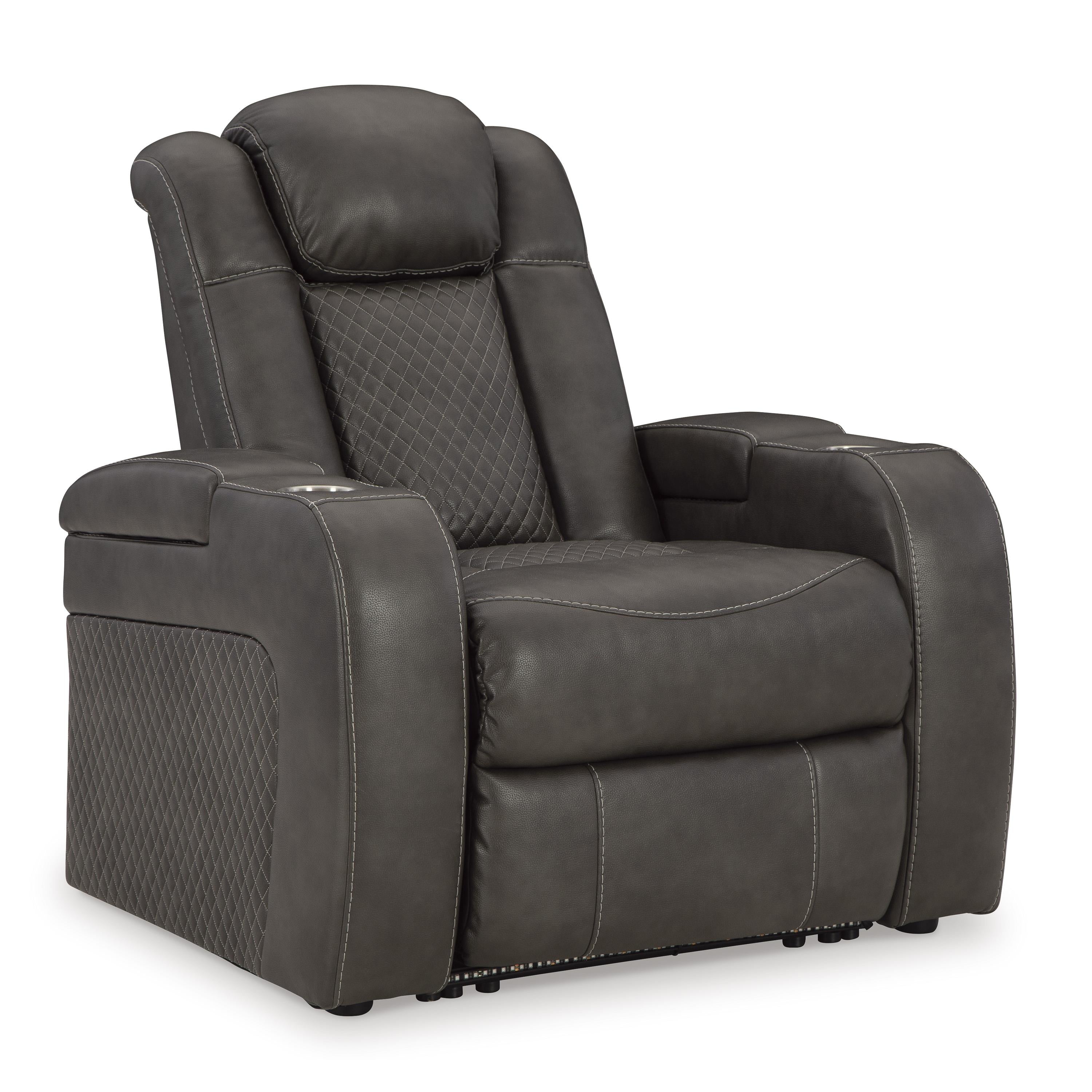  Manufacturer Color_Shadow --  Signature Design by Ashley Fyne Dyme Power Leather Look Recliner IMAGE 1