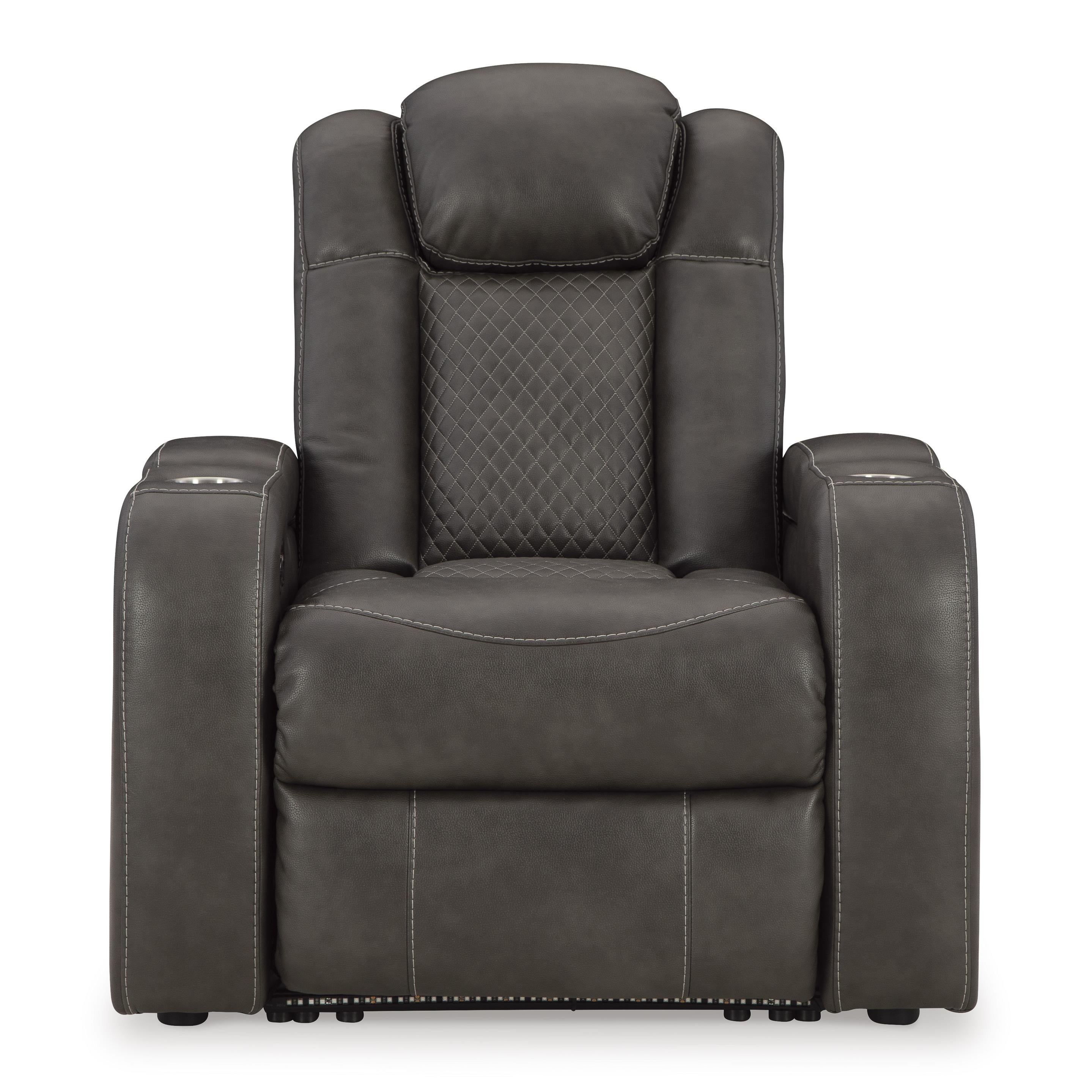  Manufacturer Color_Shadow --  Signature Design by Ashley Fyne Dyme Power Leather Look Recliner IMAGE 3