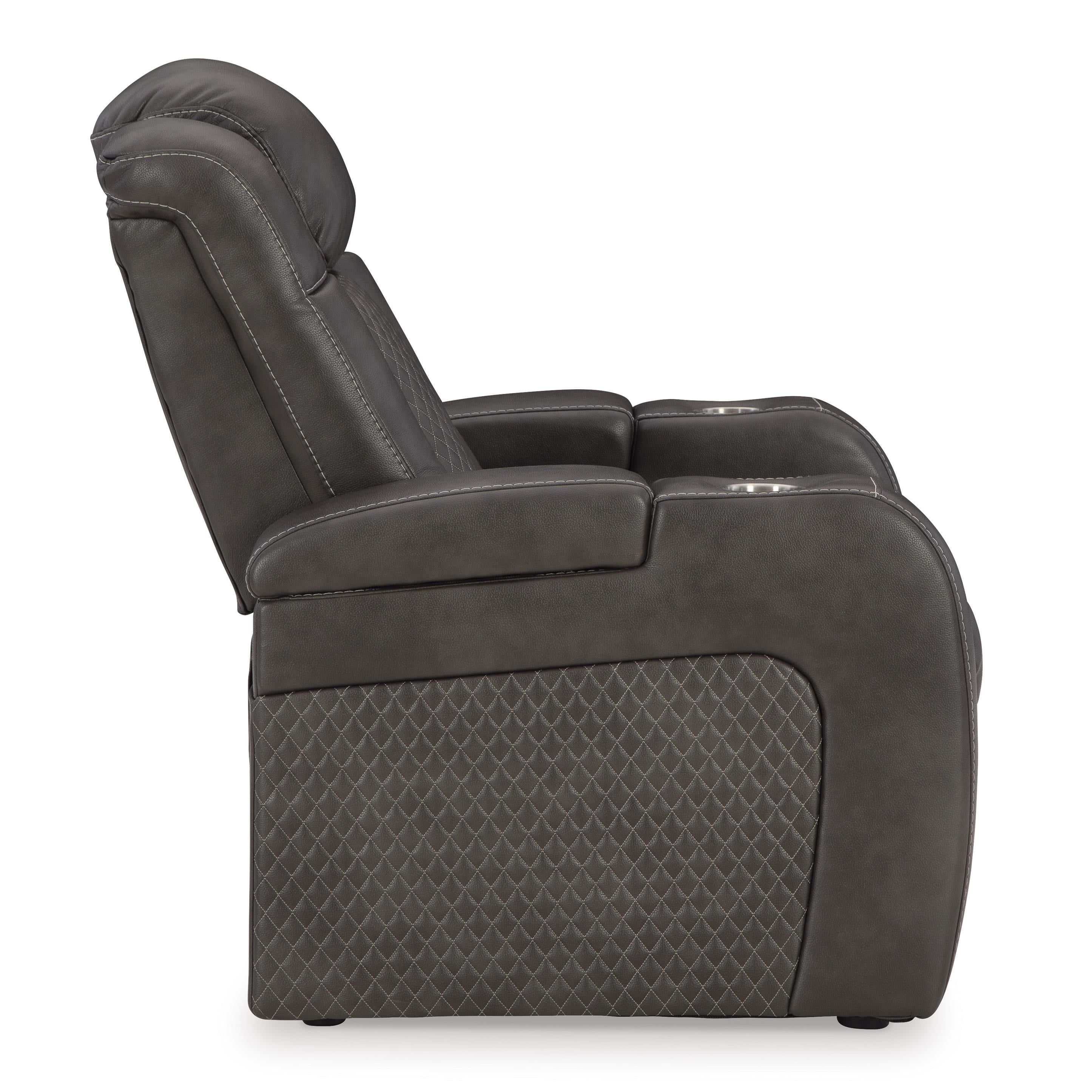  Manufacturer Color_Shadow --  Signature Design by Ashley Fyne Dyme Power Leather Look Recliner IMAGE 4