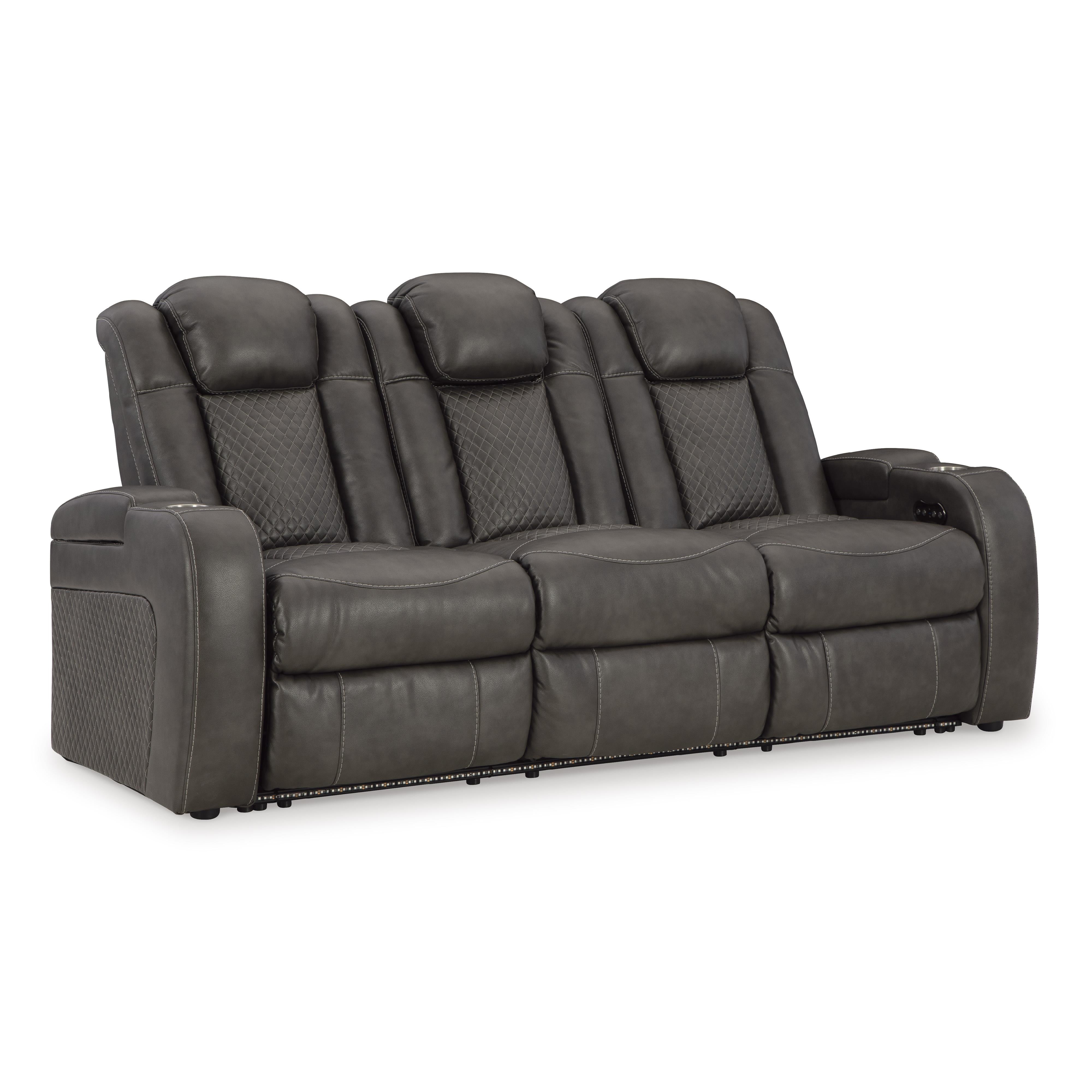  Manufacturer Color_Shadow --  Signature Design by Ashley Fyne Dyme Power Reclining Leather Look Sofa IMAGE 1