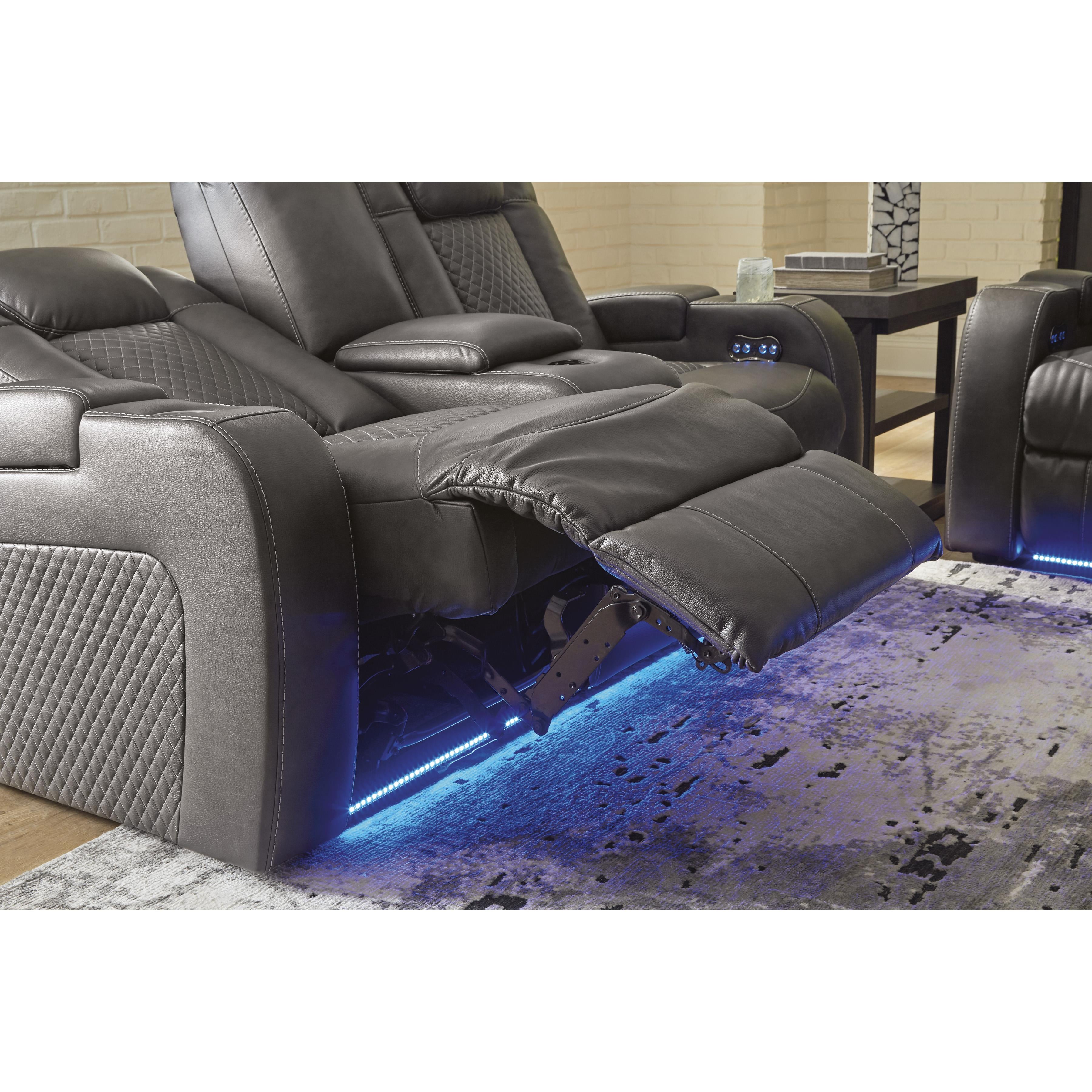  Manufacturer Color_Shadow --  Signature Design by Ashley Fyne Dyme Power Reclining Leather Look Sofa IMAGE 12