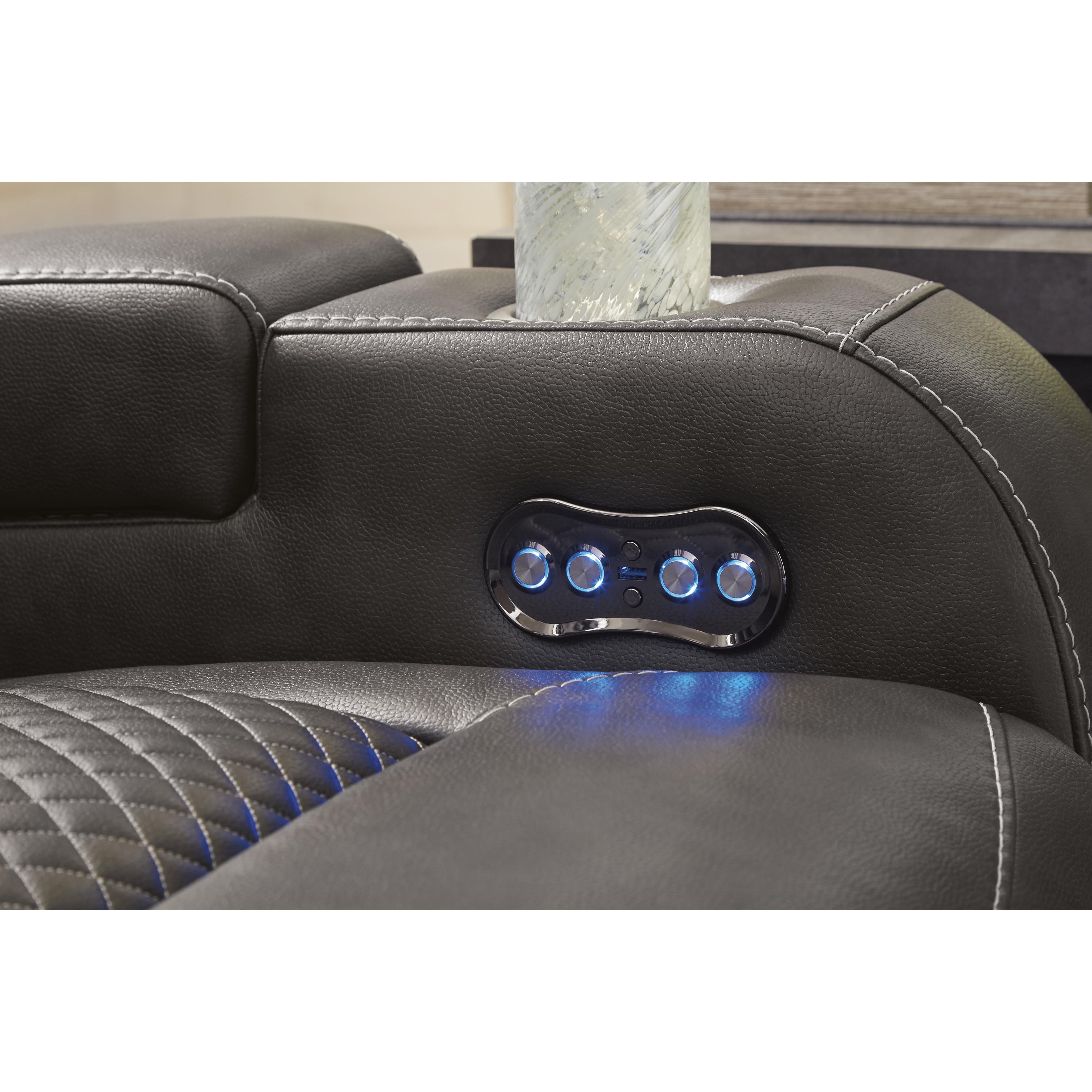  Manufacturer Color_Shadow --  Signature Design by Ashley Fyne Dyme Power Reclining Leather Look Sofa IMAGE 13