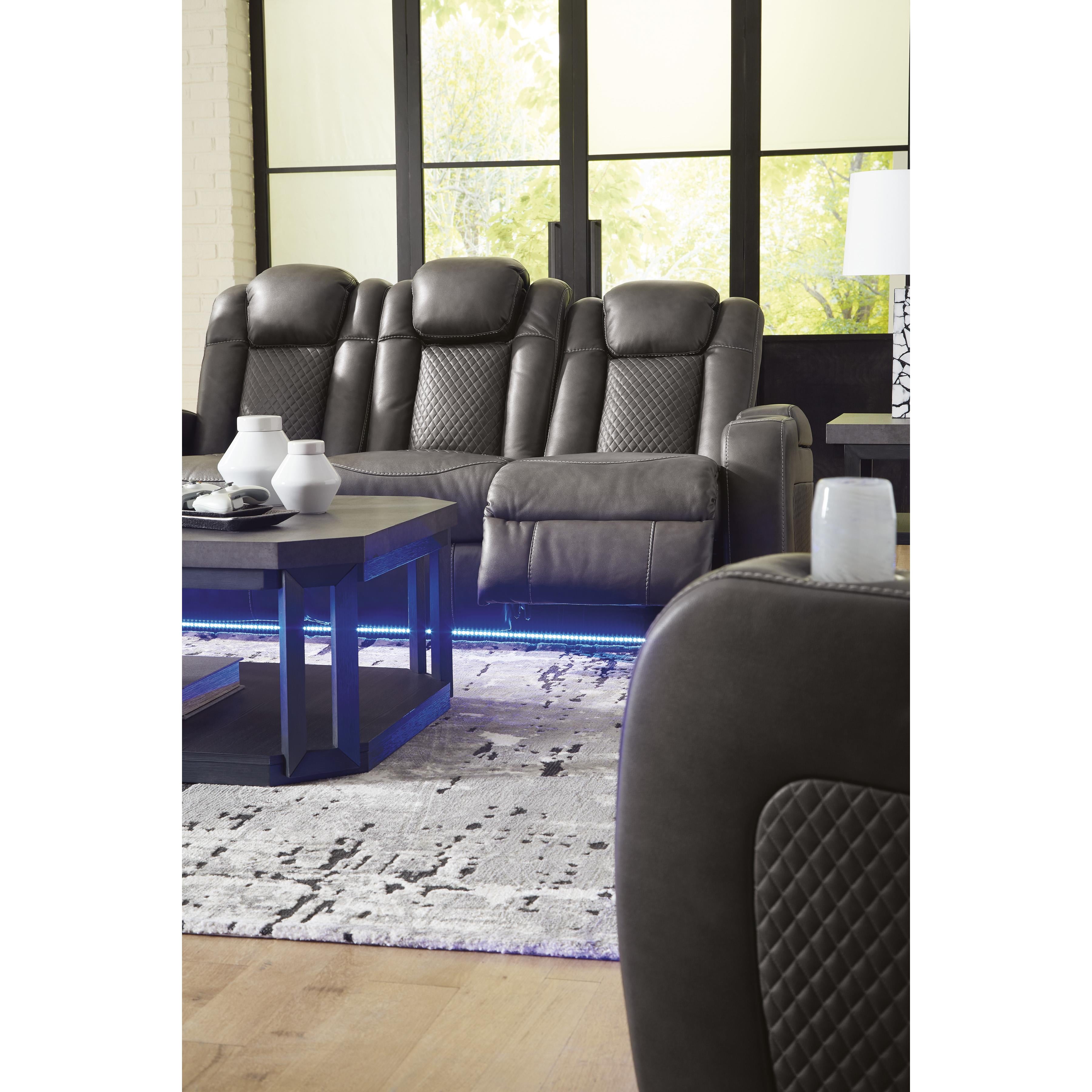  Manufacturer Color_Shadow --  Signature Design by Ashley Fyne Dyme Power Reclining Leather Look Sofa IMAGE 16