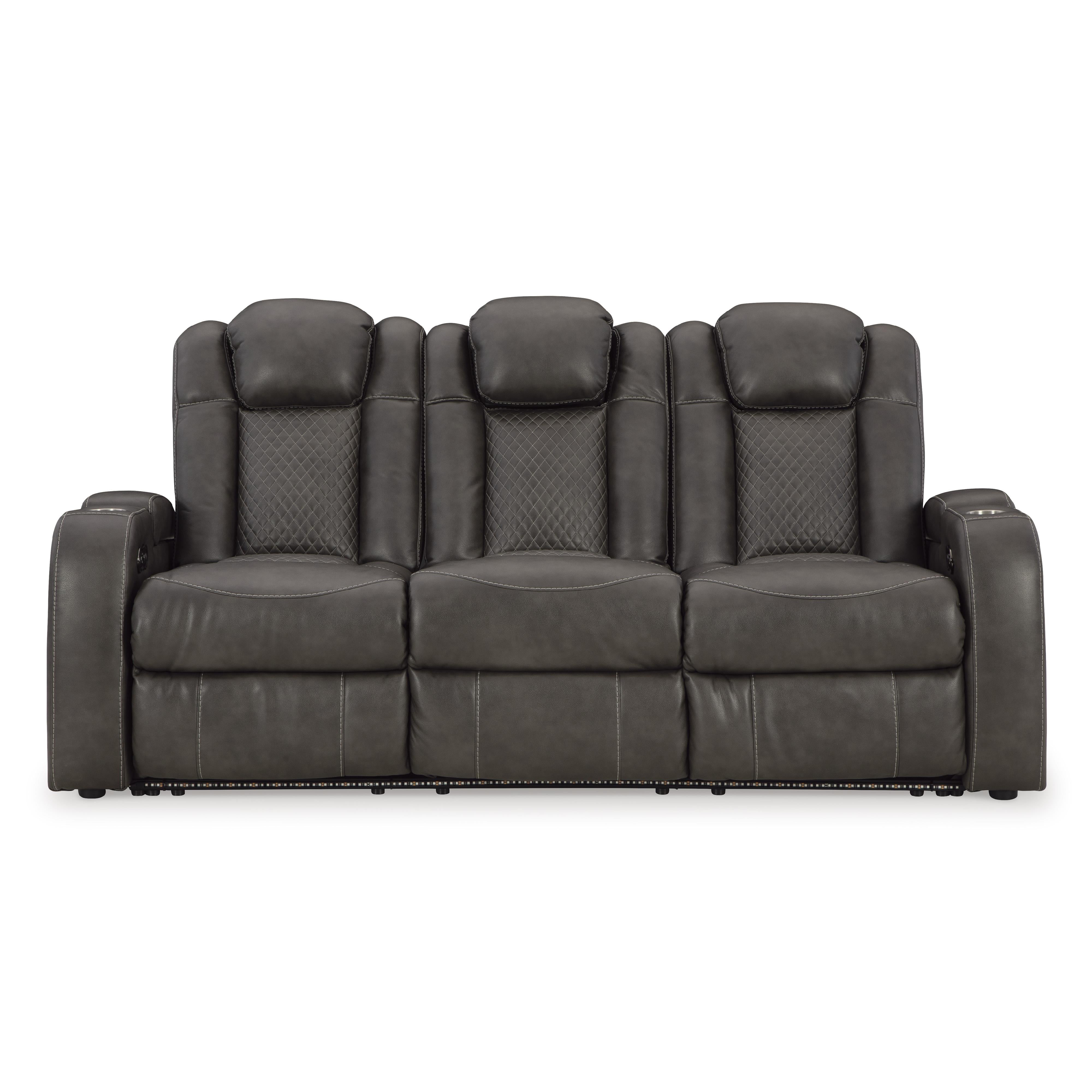  Manufacturer Color_Shadow --  Signature Design by Ashley Fyne Dyme Power Reclining Leather Look Sofa IMAGE 3