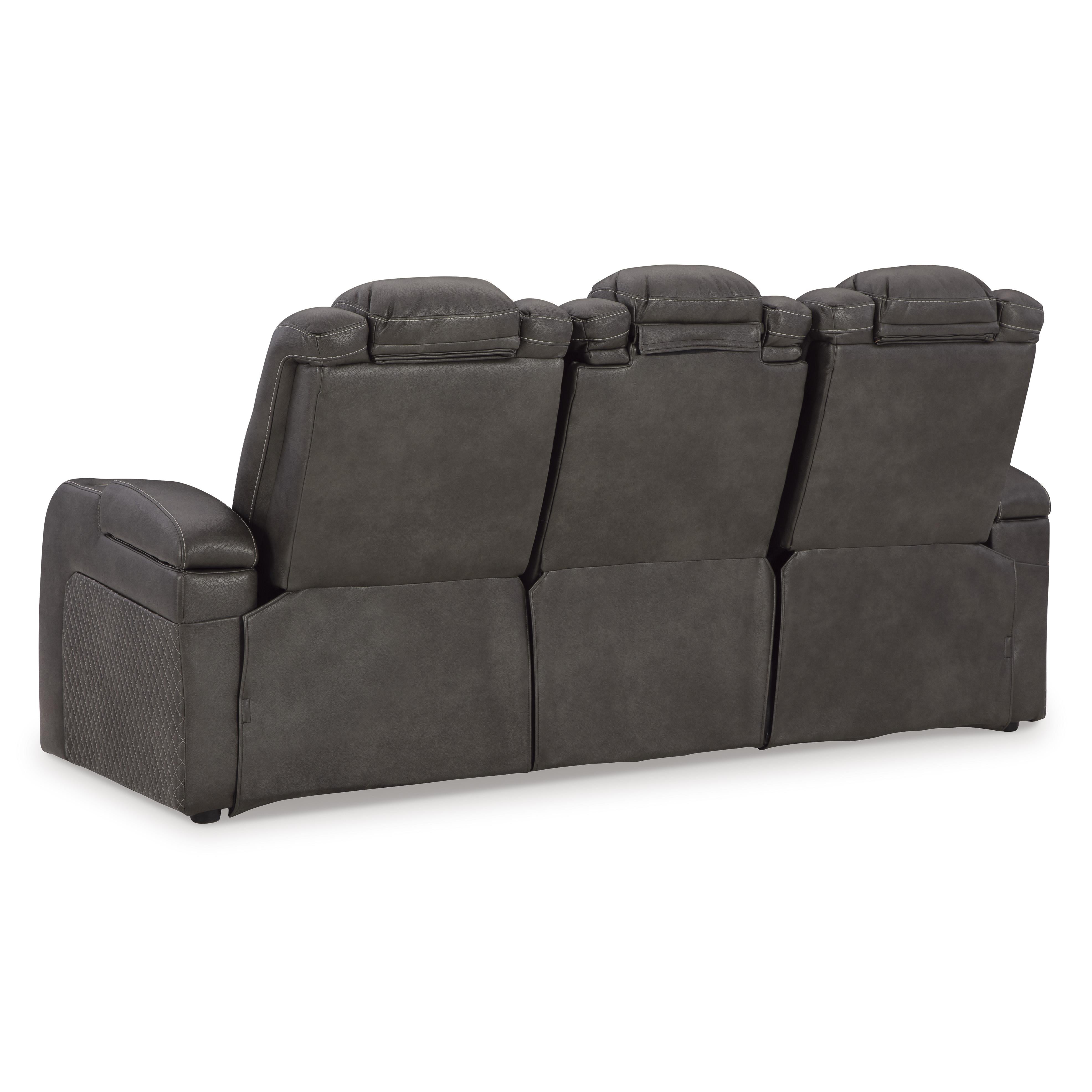  Manufacturer Color_Shadow --  Signature Design by Ashley Fyne Dyme Power Reclining Leather Look Sofa IMAGE 5