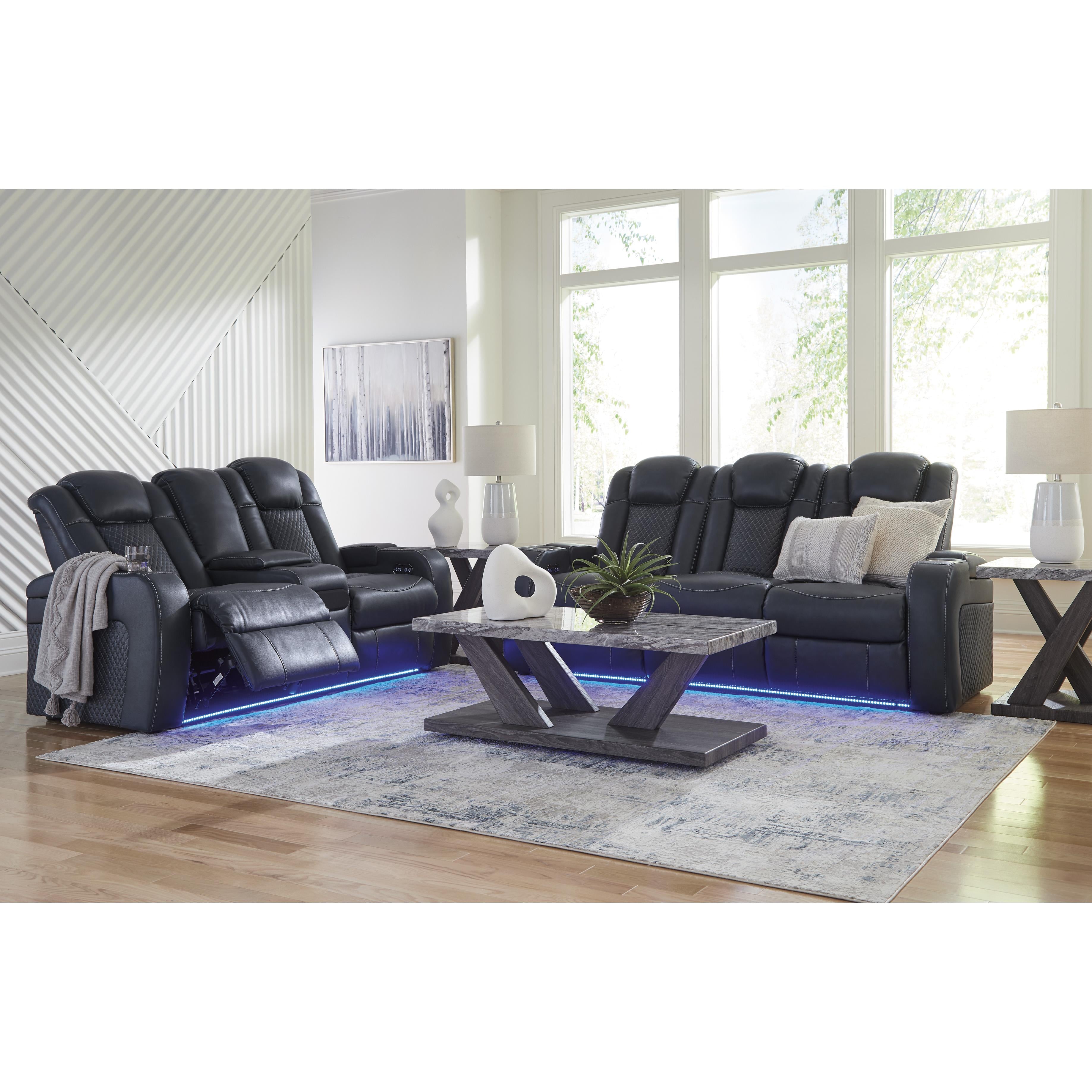  Manufacturer Color_Sapphire --  Fyne-Dyme 3660318 Power Reclining Loveseat with Console and Adjustable Headrest IMAGE 18