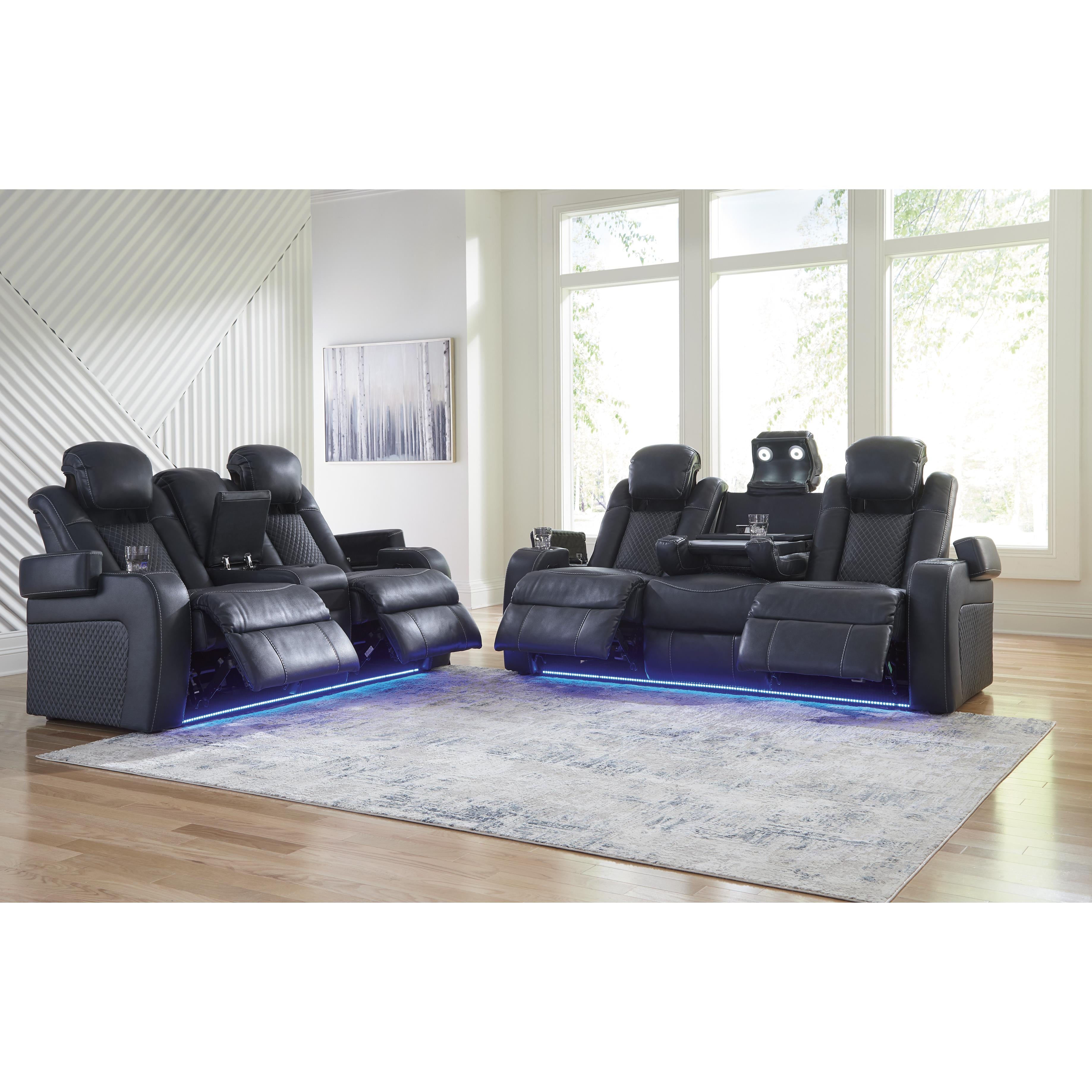  Manufacturer Color_Sapphire --  Fyne-Dyme 3660318 Power Reclining Loveseat with Console and Adjustable Headrest IMAGE 19