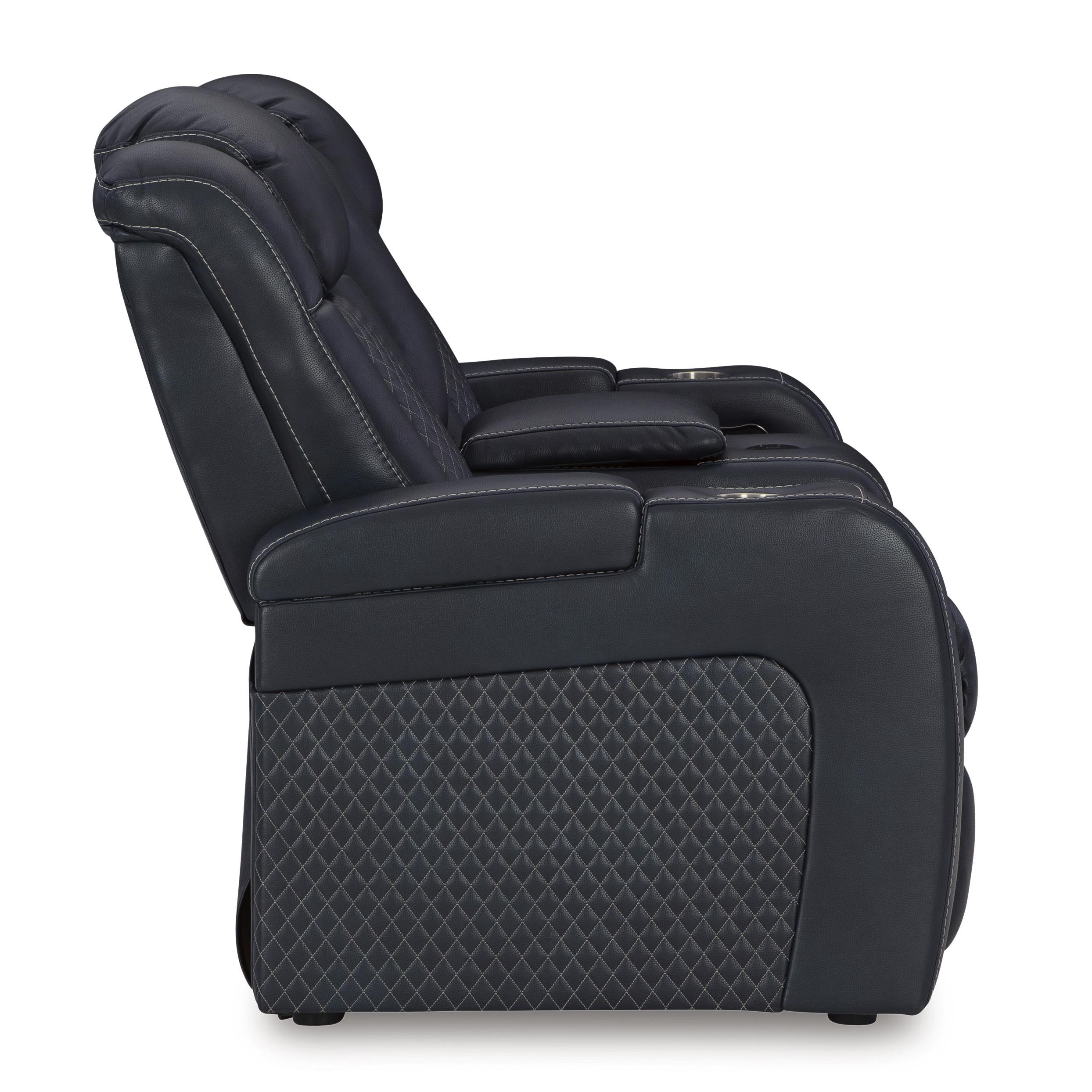  Manufacturer Color_Sapphire --  Fyne-Dyme 3660318 Power Reclining Loveseat with Console and Adjustable Headrest IMAGE 4